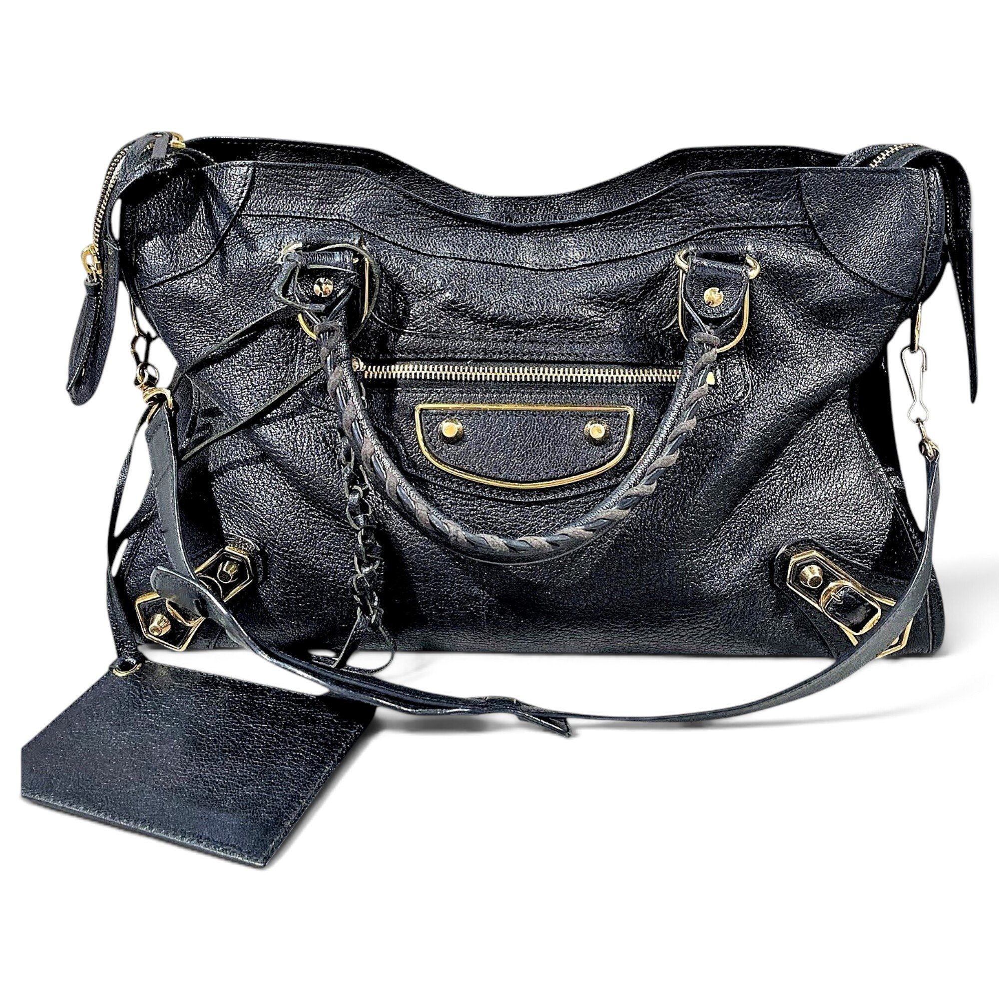 City leather handbag