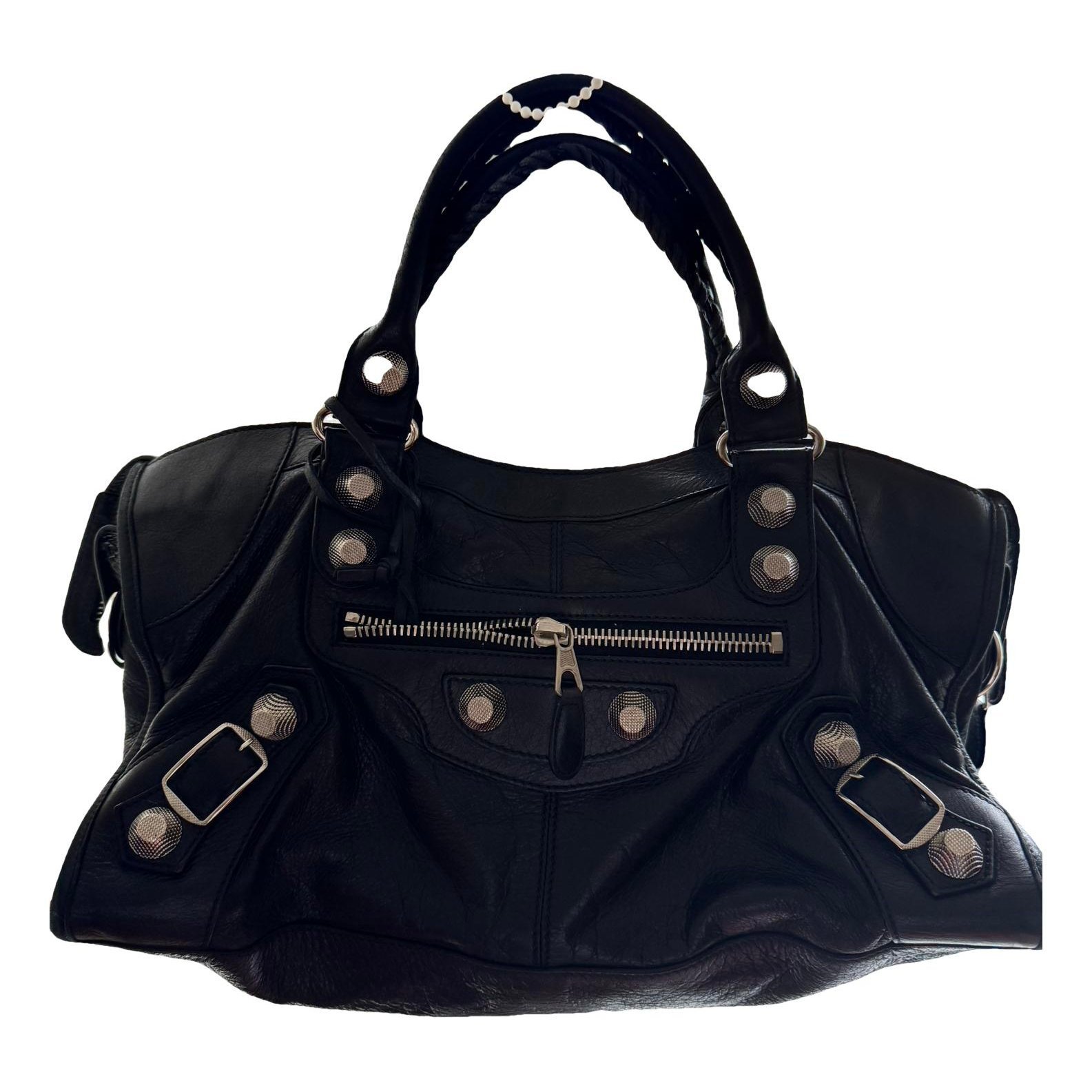 City leather handbag