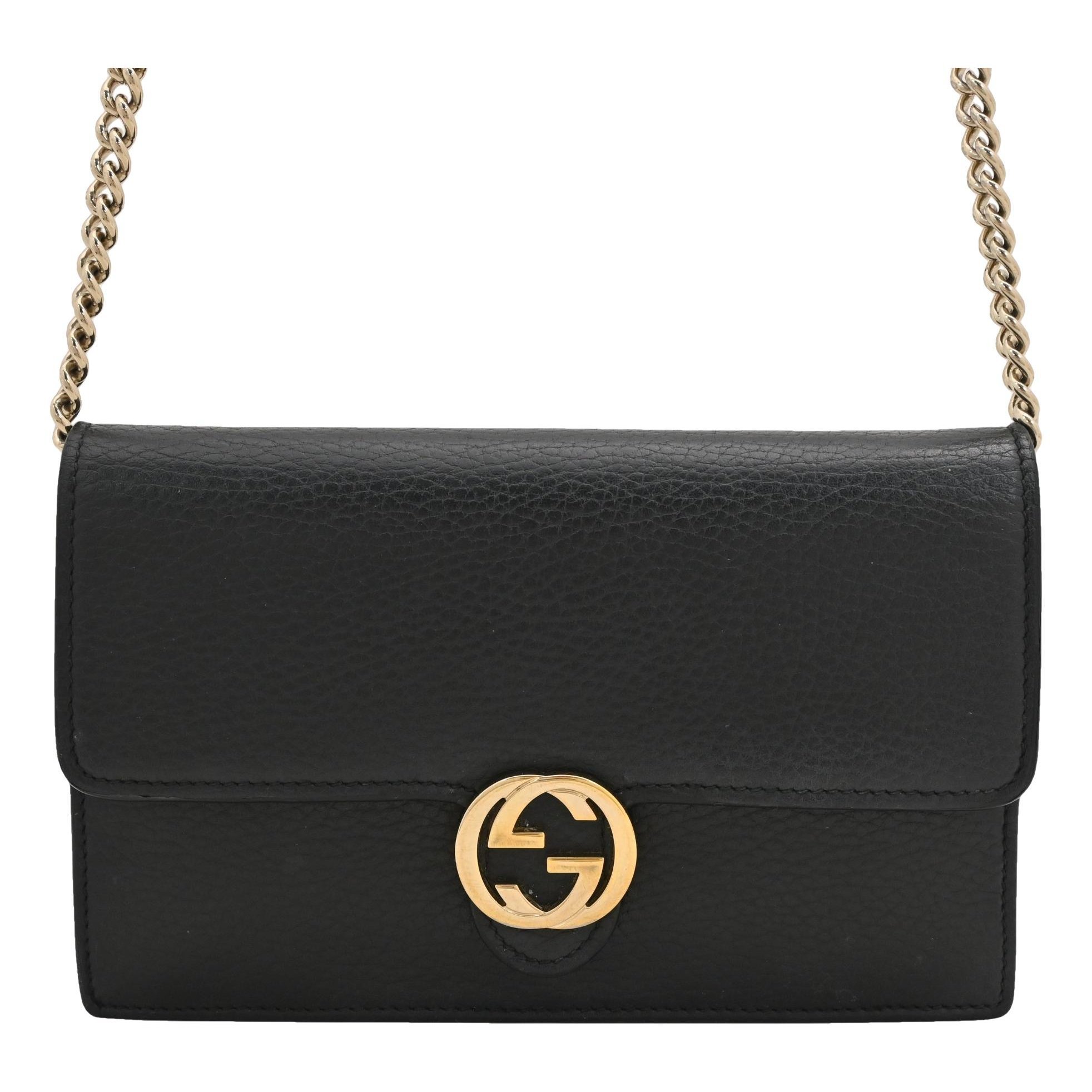 Interlocking leather handbag