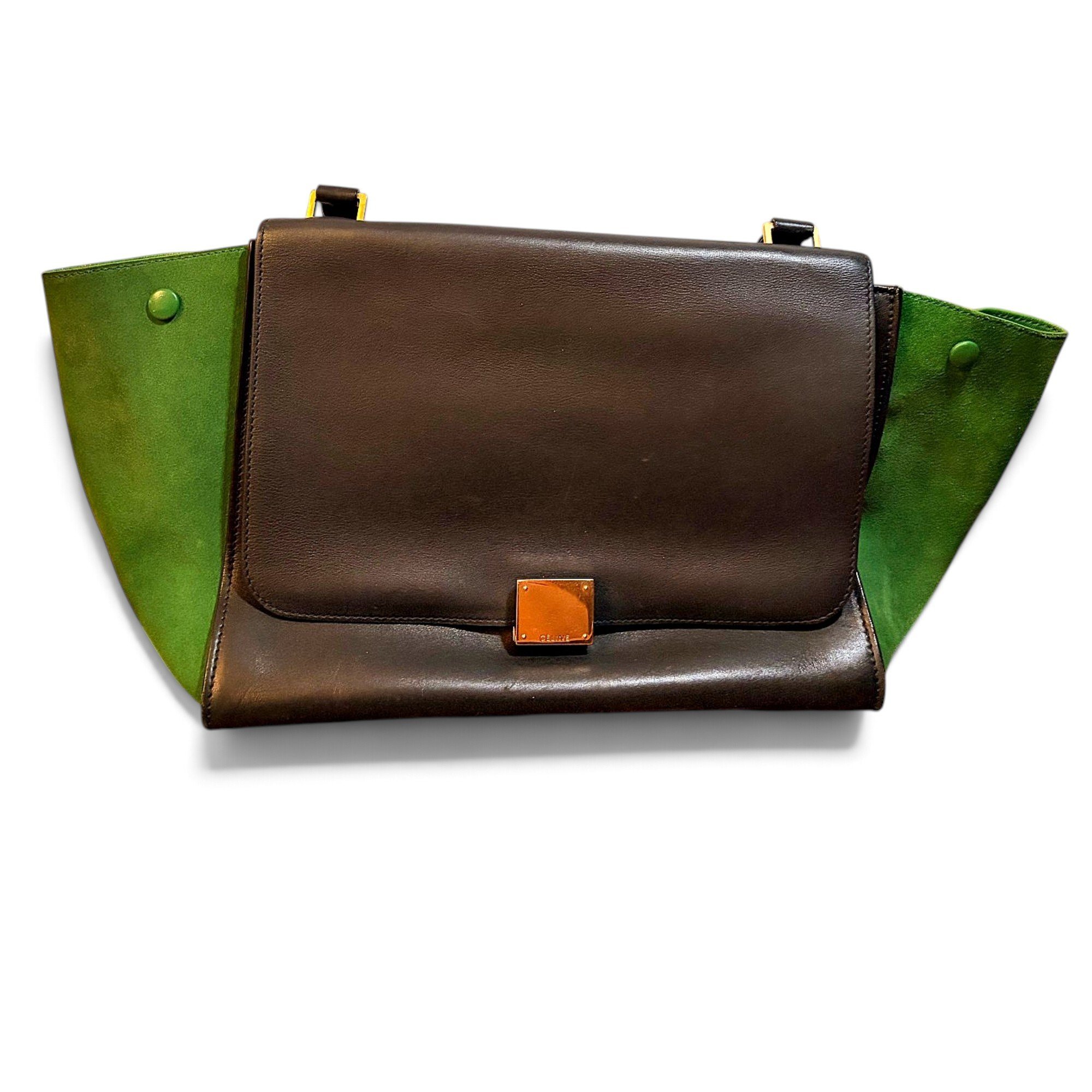 Trapèze leather handbag