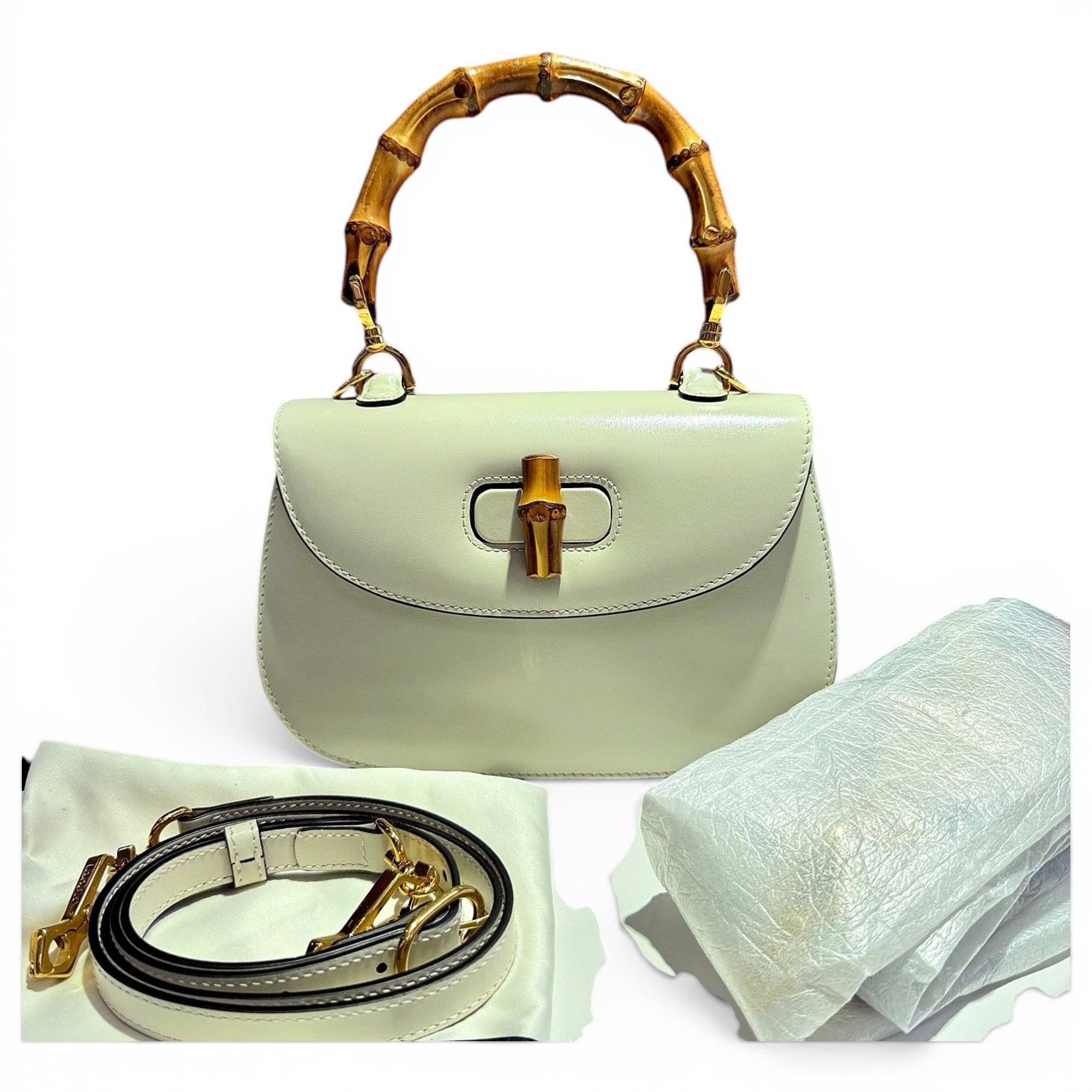 Convertible Bamboo Top Handle leather handbag