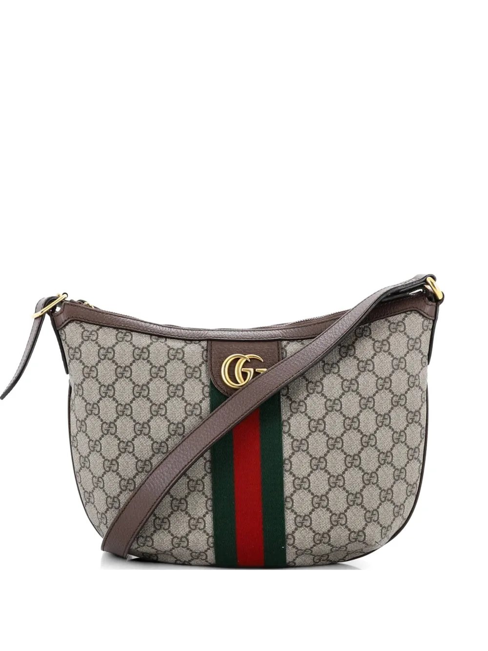 Ophidia Half Moon Hobo GG Coated Canvas Small crossbody bag