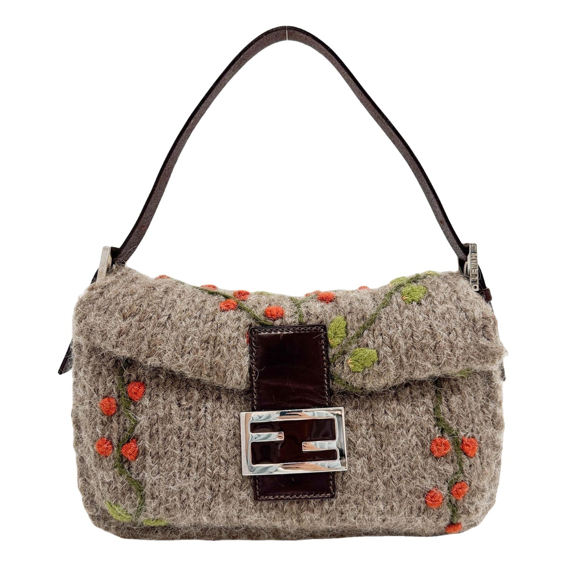 Baguette wool handbag