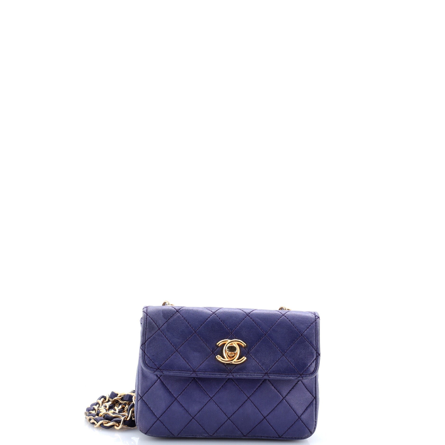 Vintage CC Chain Flap Bag Quilted Leather Extra Mini