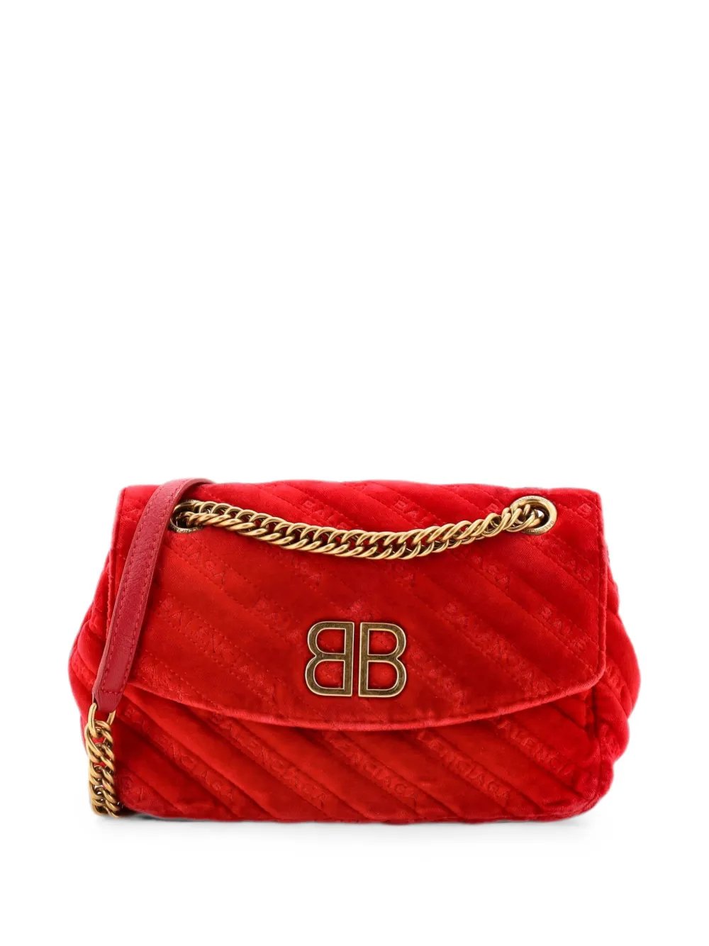 BB Chain Round Quilted Velvet Small shoulder bag