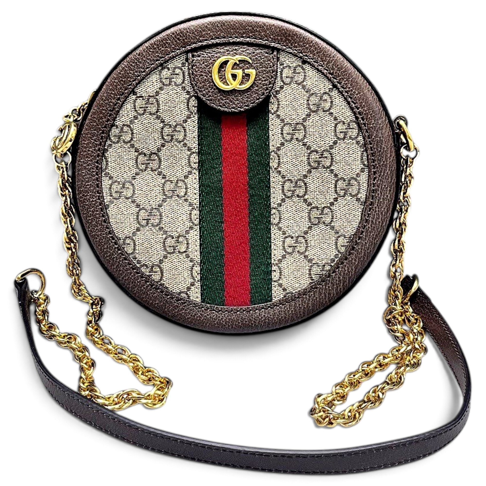 Ophidia Round leather handbag