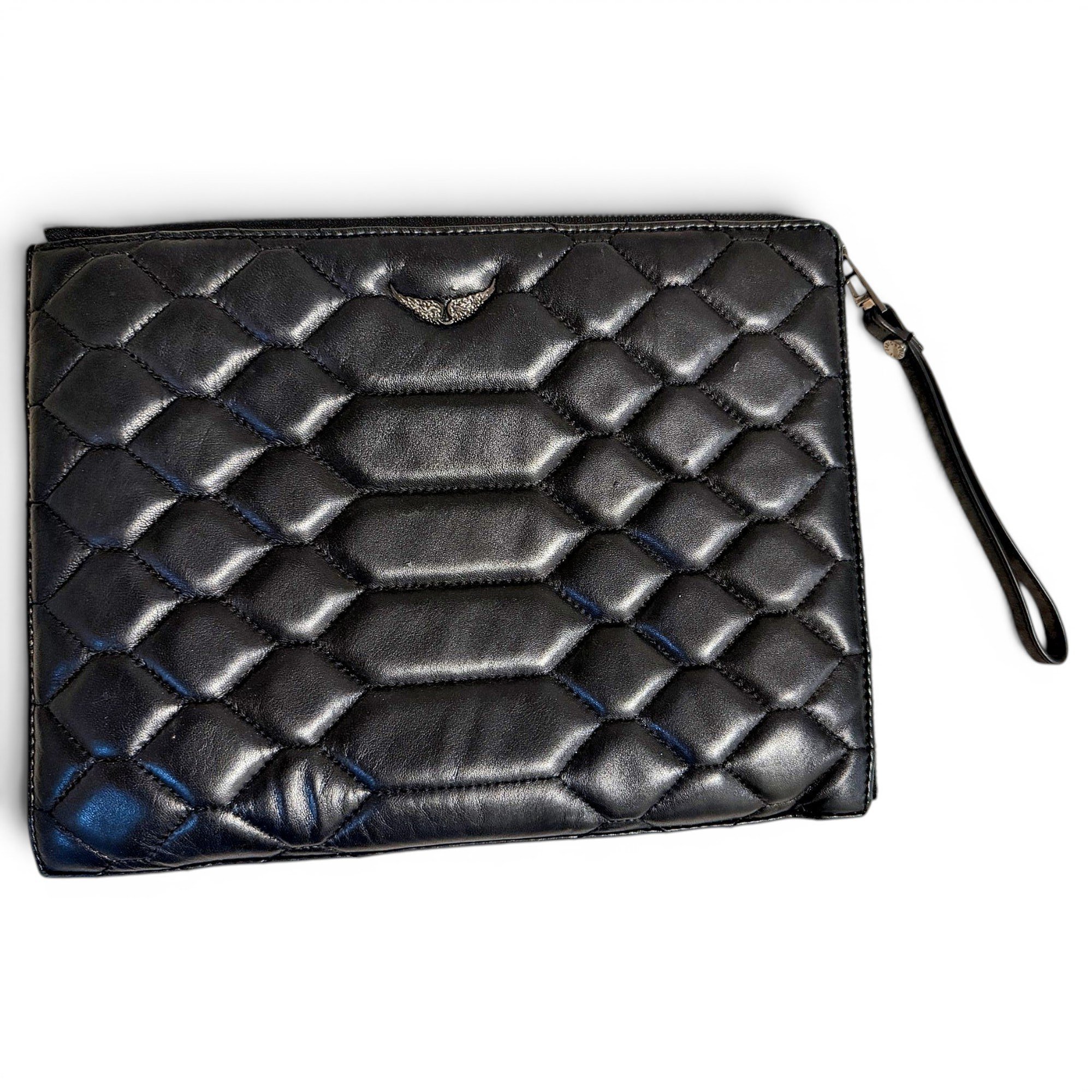 Rock leather clutch bag