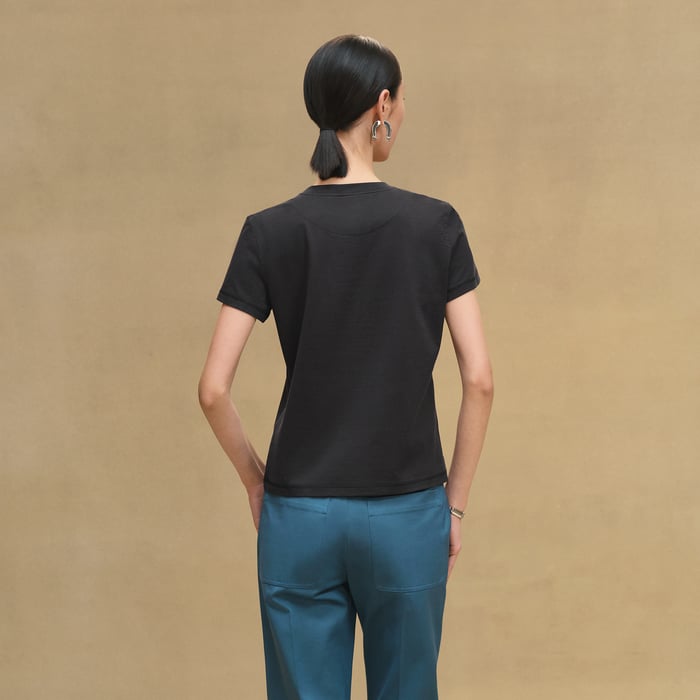 Bleu Noir Printed Straight T-shirt