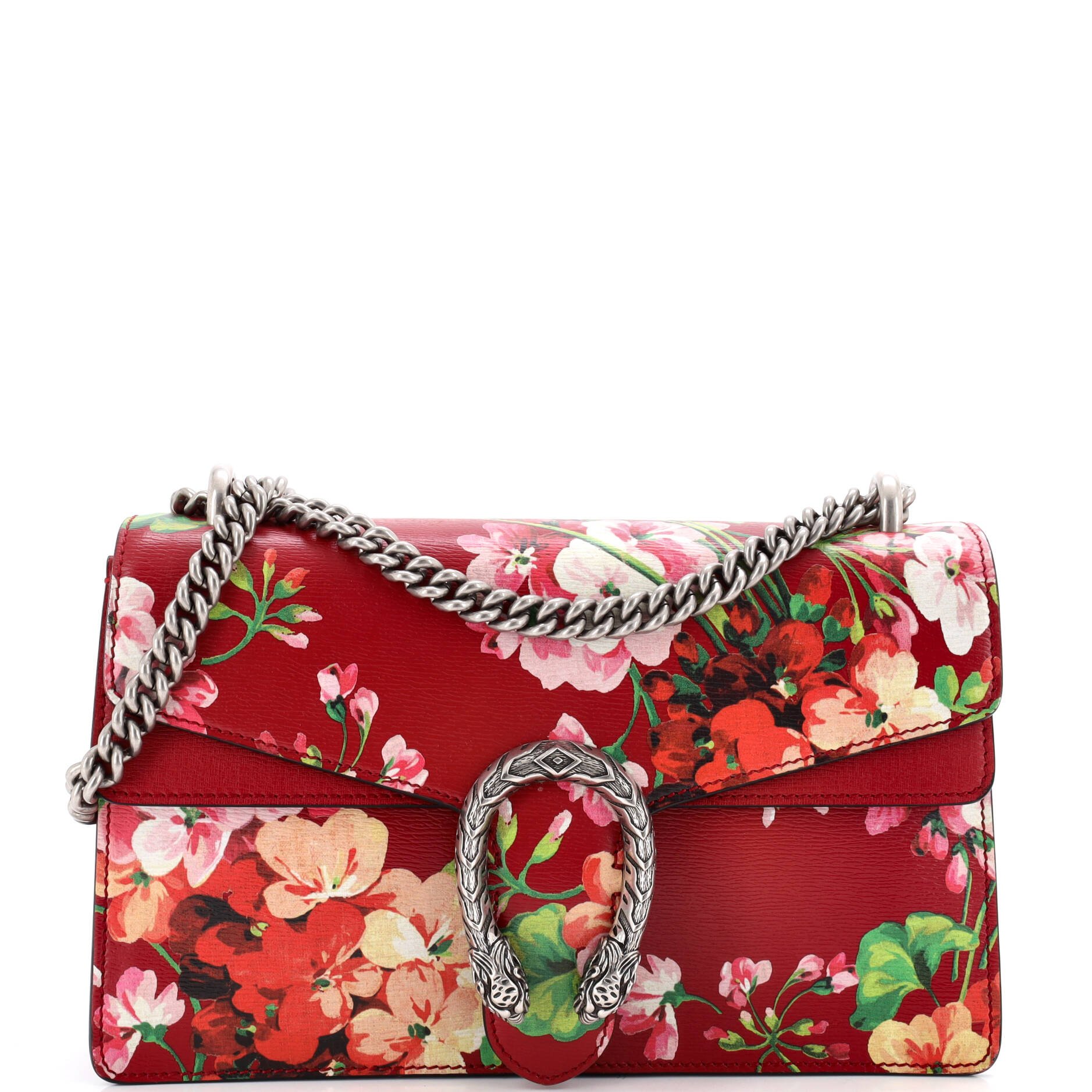 Dionysus Bag Blooms Print Leather Small