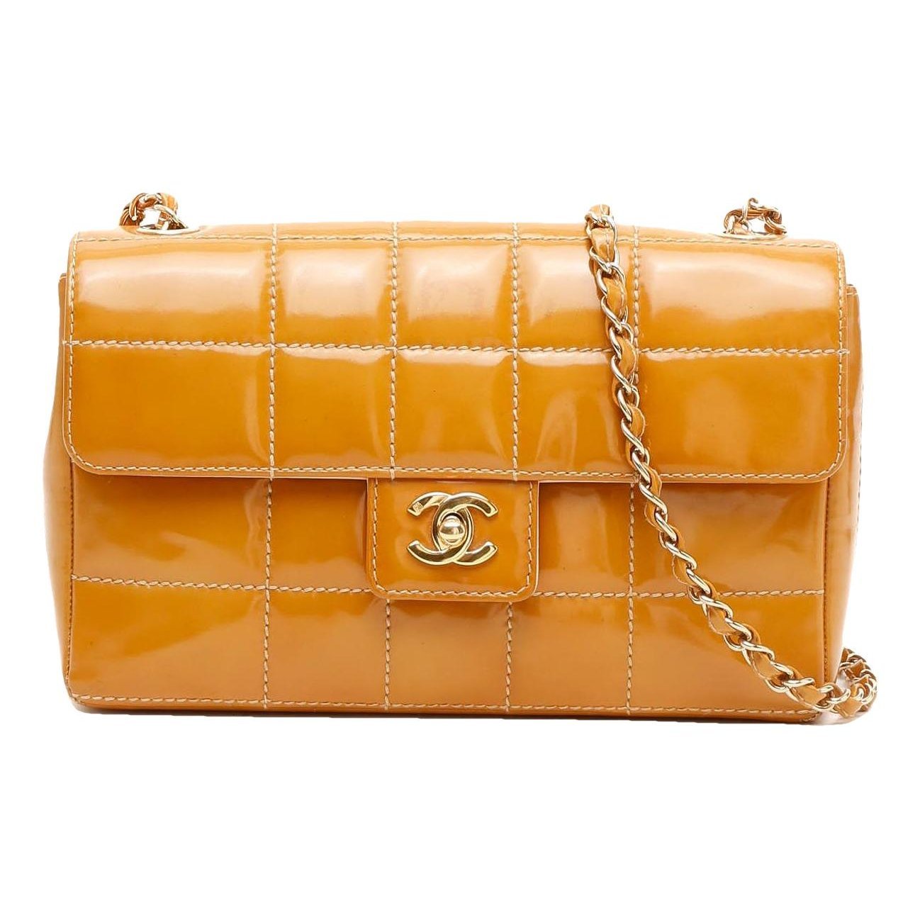 East West Chocolate Bar patent leather handbag
