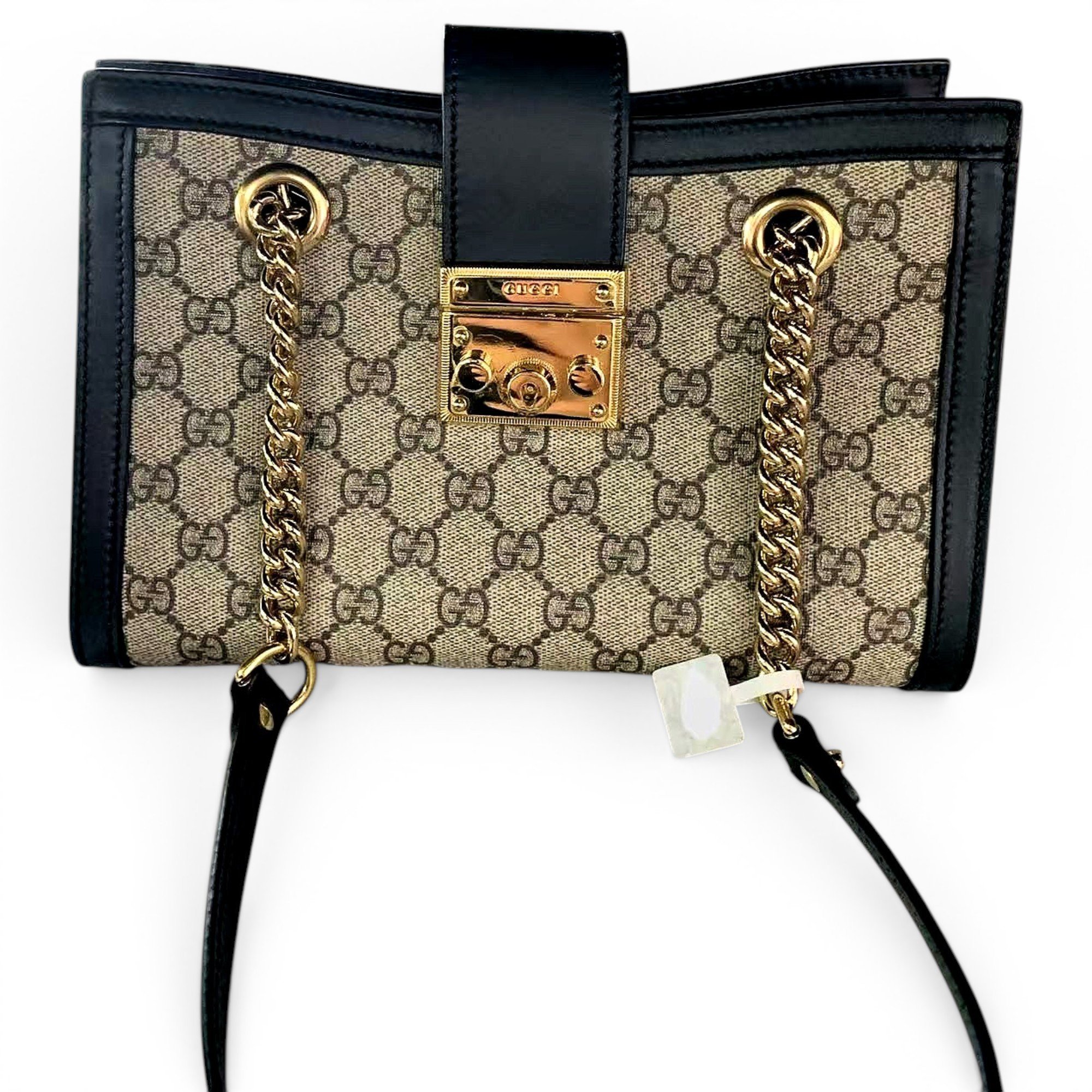 Padlock leather handbag