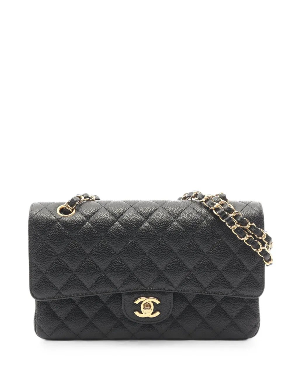 2021-2022 Double Flap Matelassé Caviar leather shoulder bag
