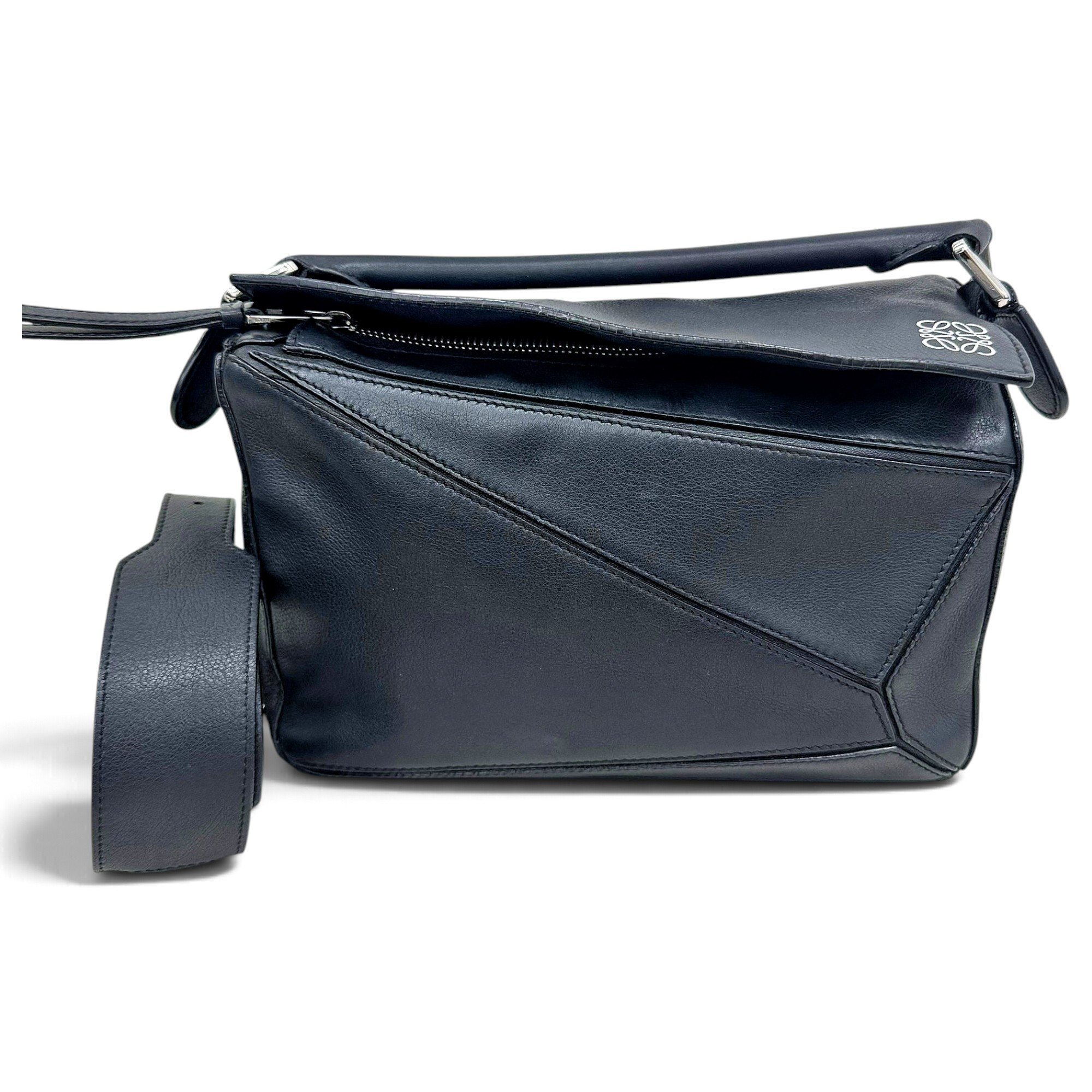 Puzzle leather handbag