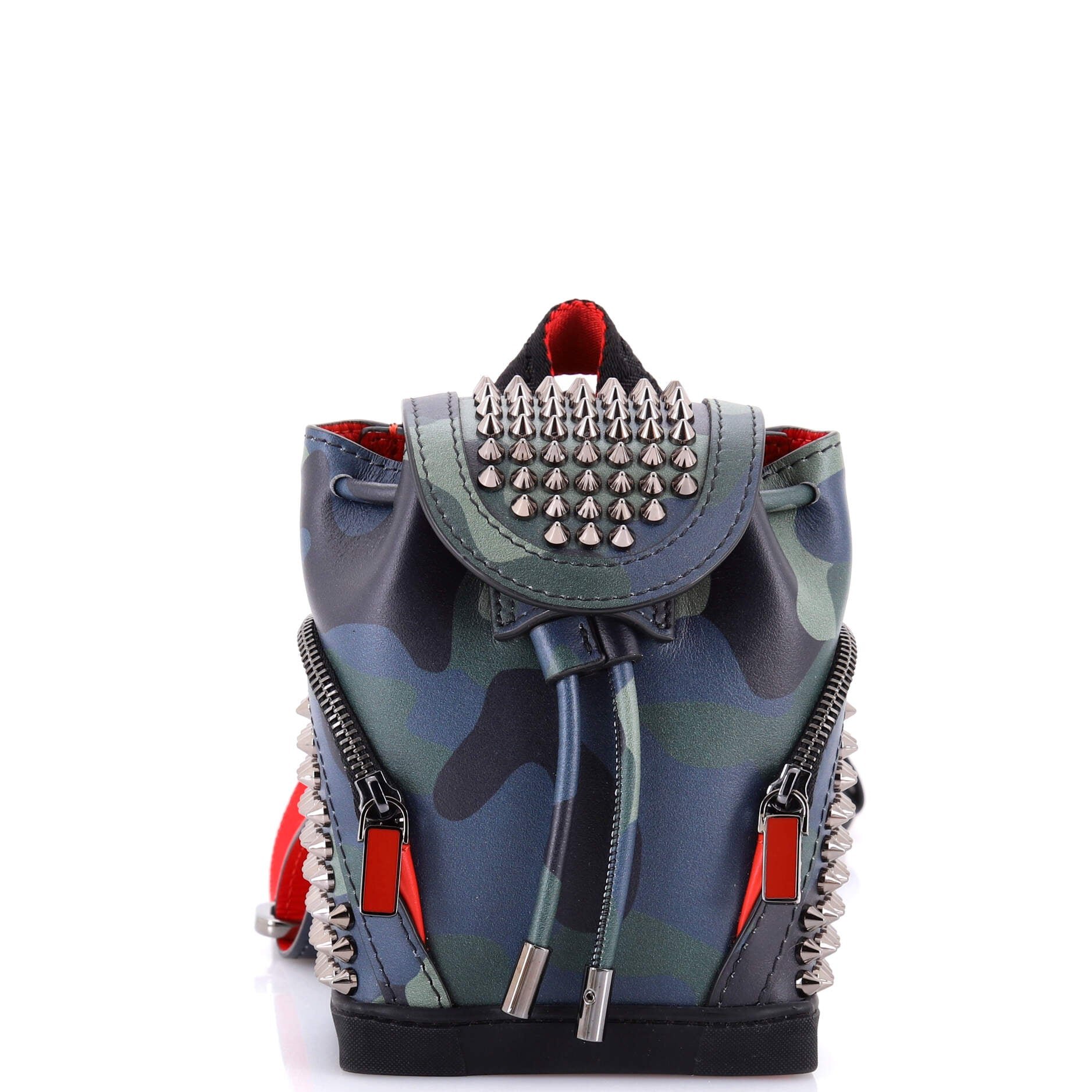 Christian Louboutin Explorafunk Keyring Crossbody Bag Spiked Printed Leather