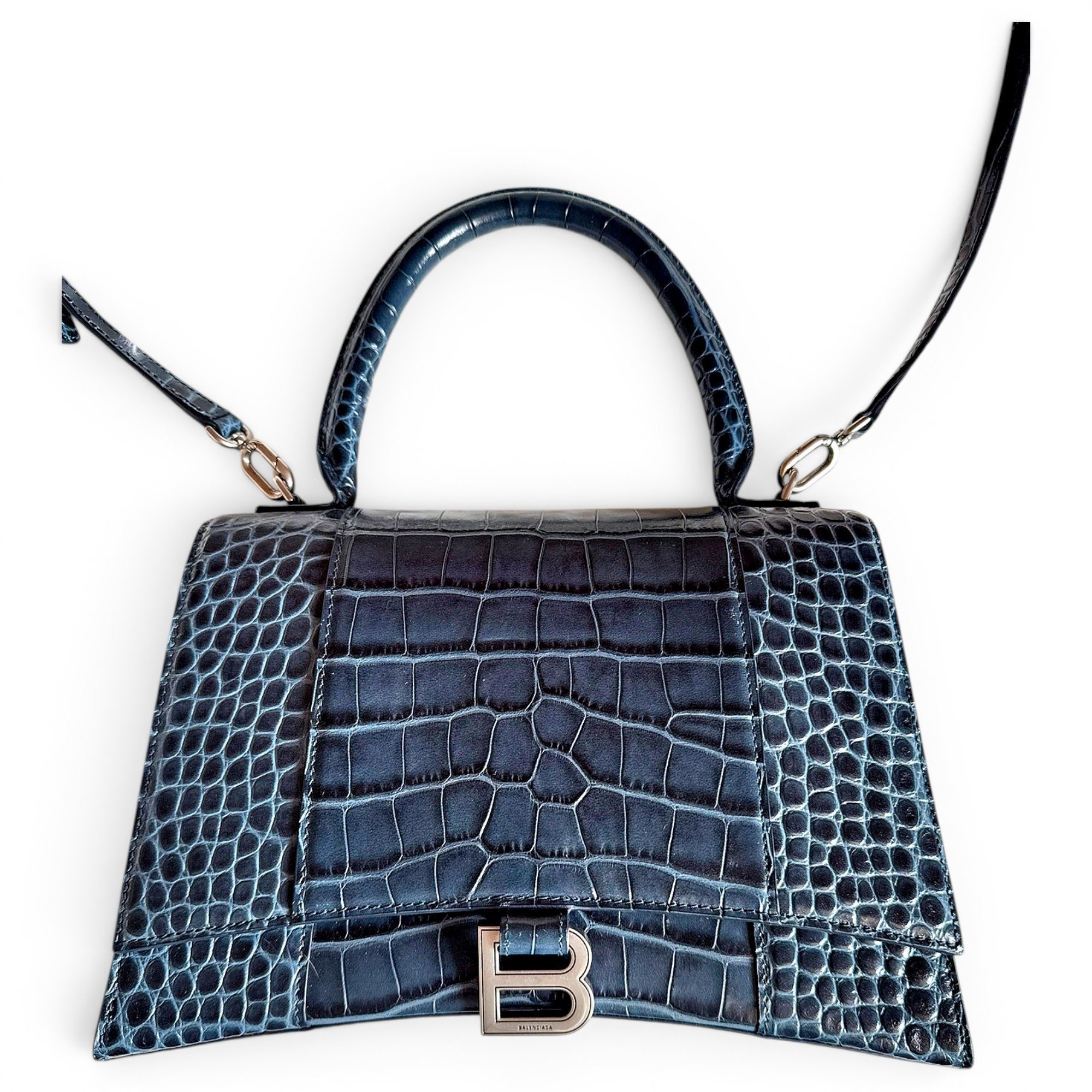 Hourglass leather crossbody bag
