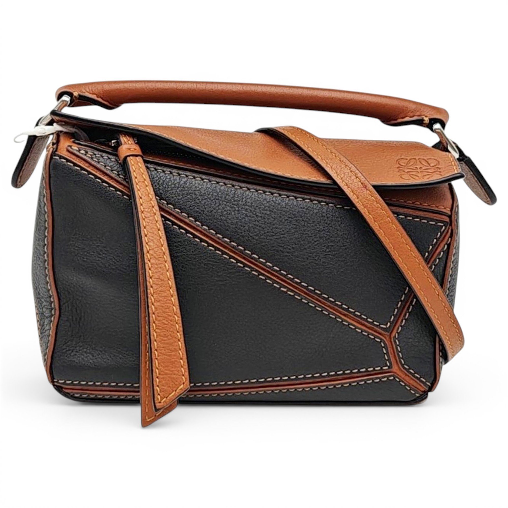 Puzzle leather crossbody bag