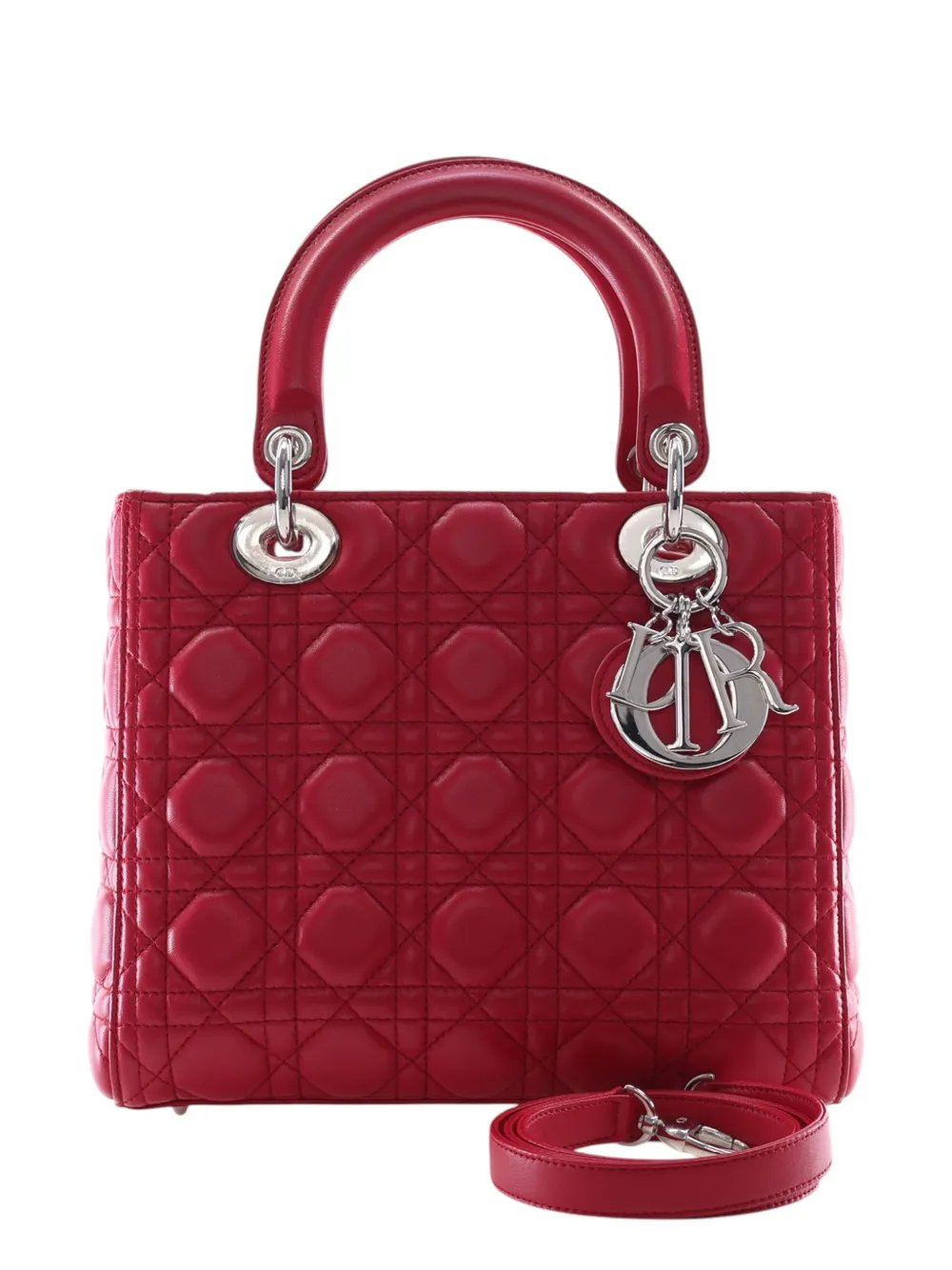 2012 Medium Lambskin Cannage Lady Dior satchel