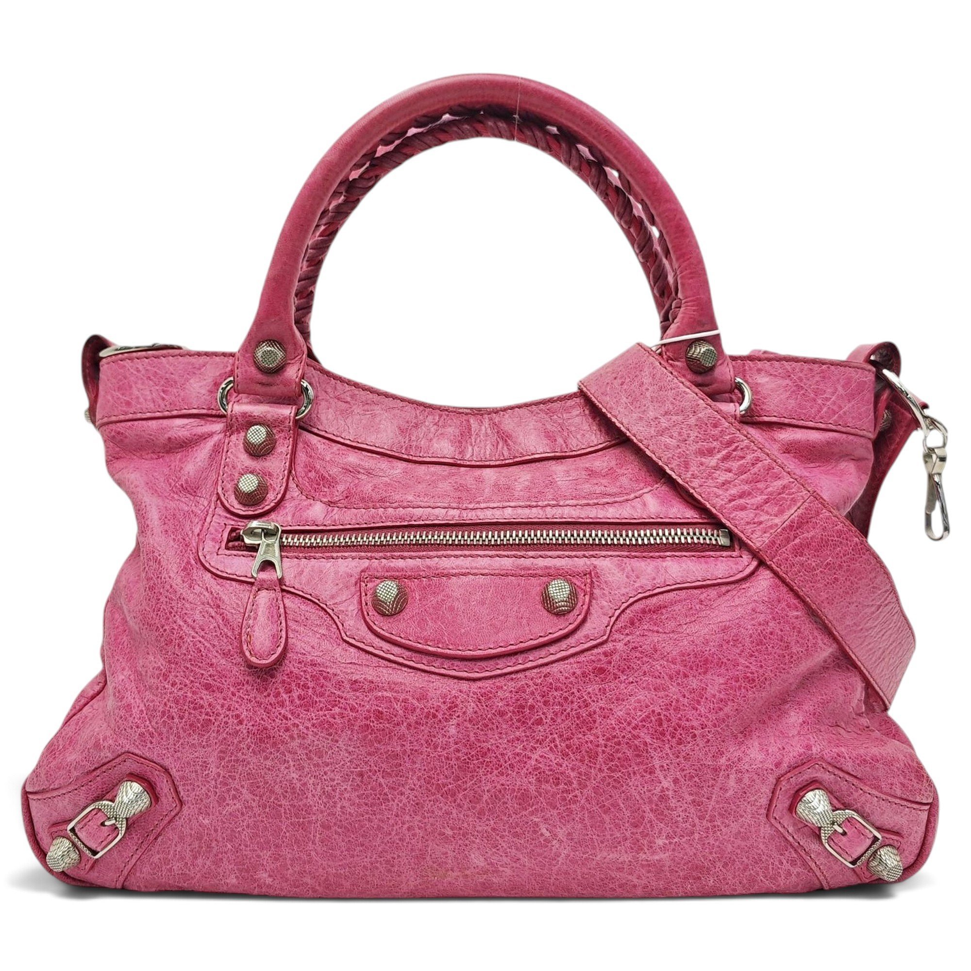 City leather handbag