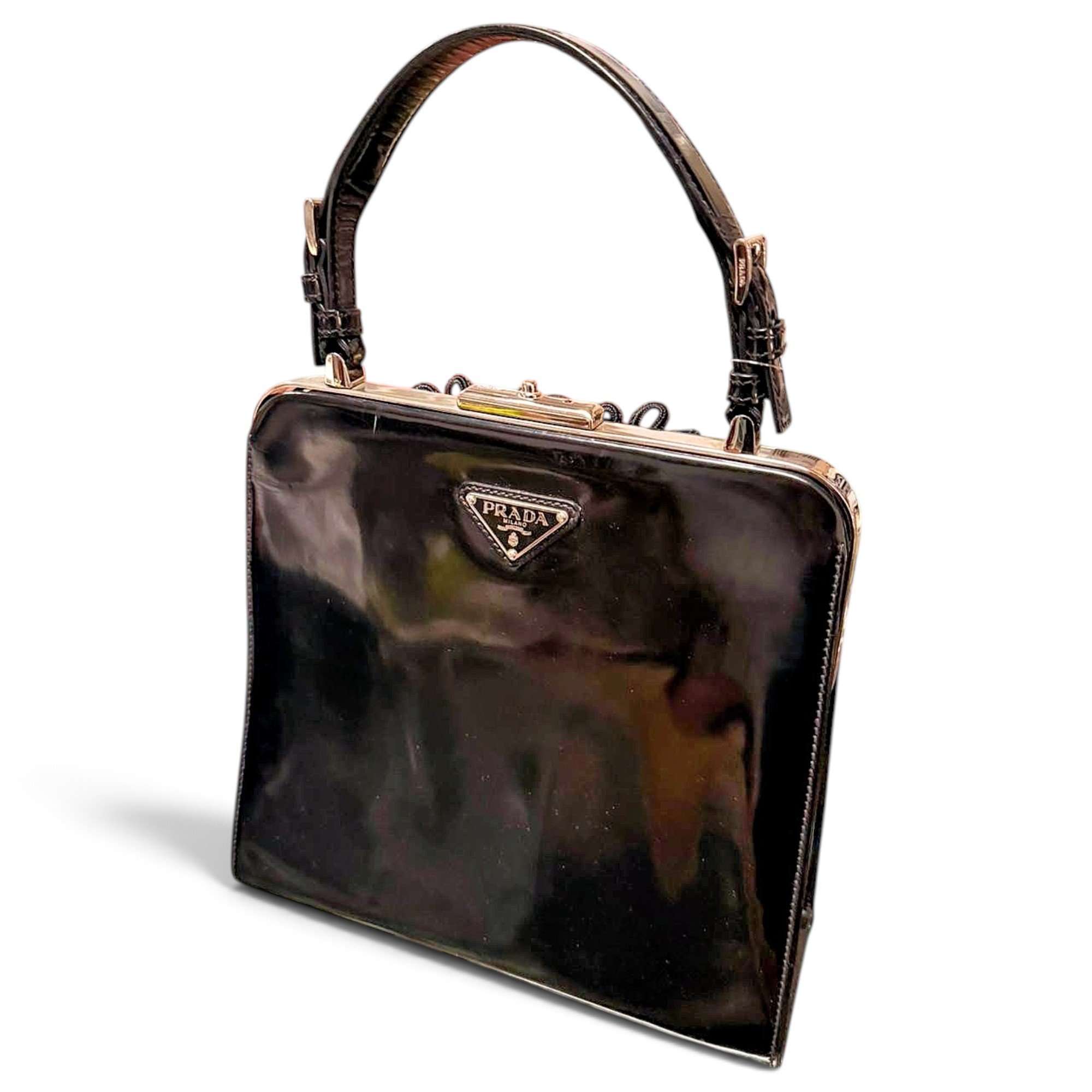 Patent leather handbag