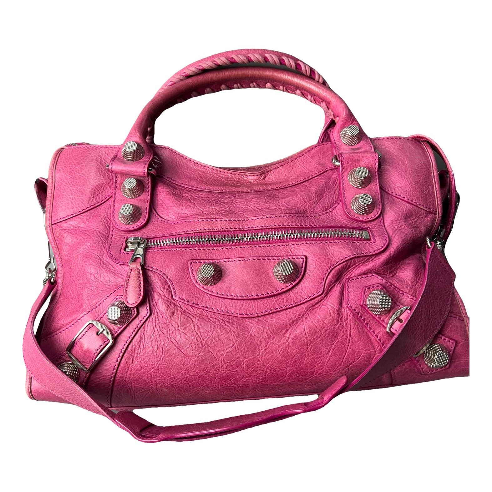 City leather handbag