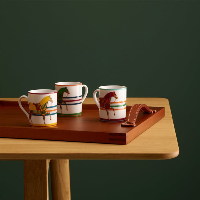 Sans Coloris Cheval a La Couverture Set Of 3 Mugs