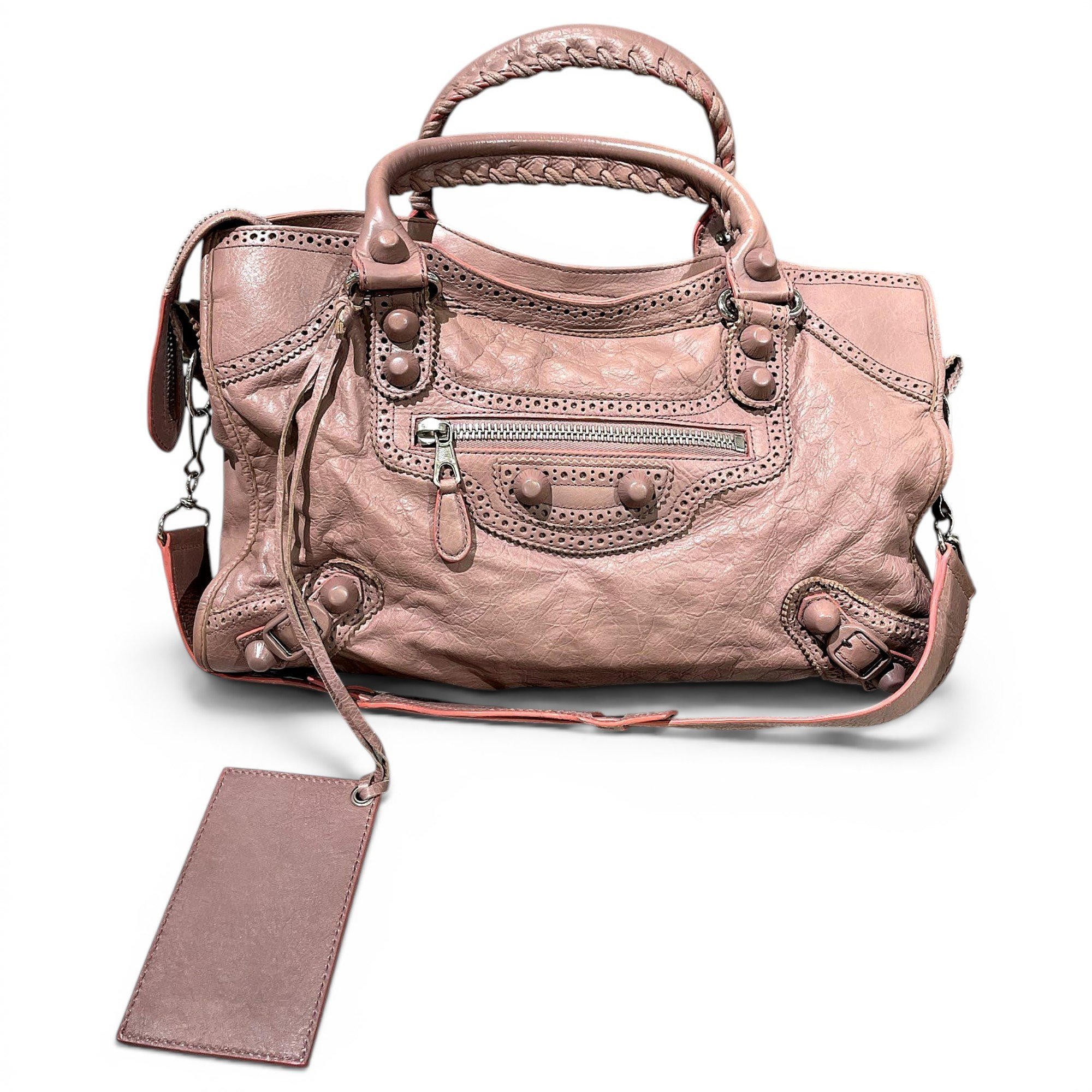 City leather handbag