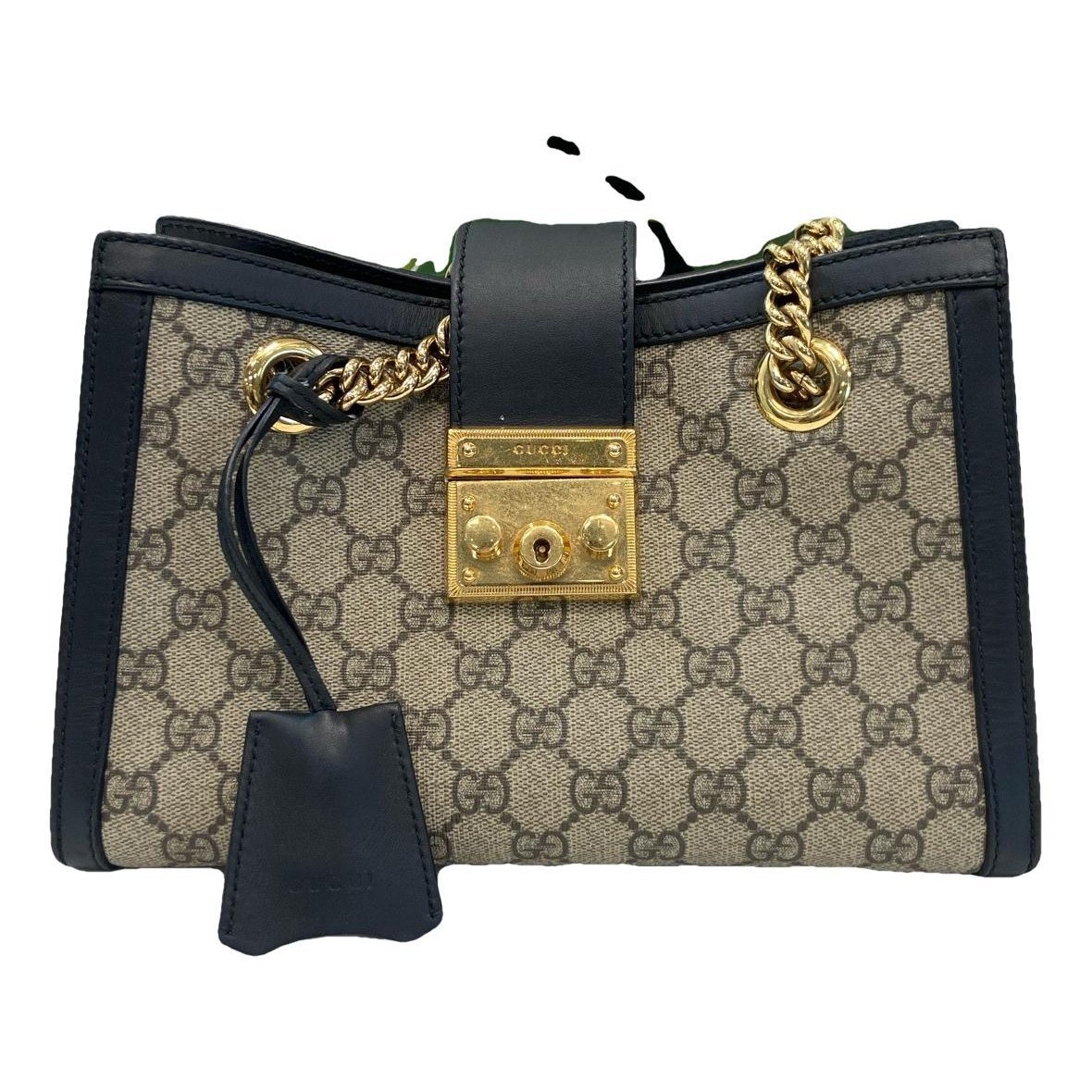 Padlock leather handbag