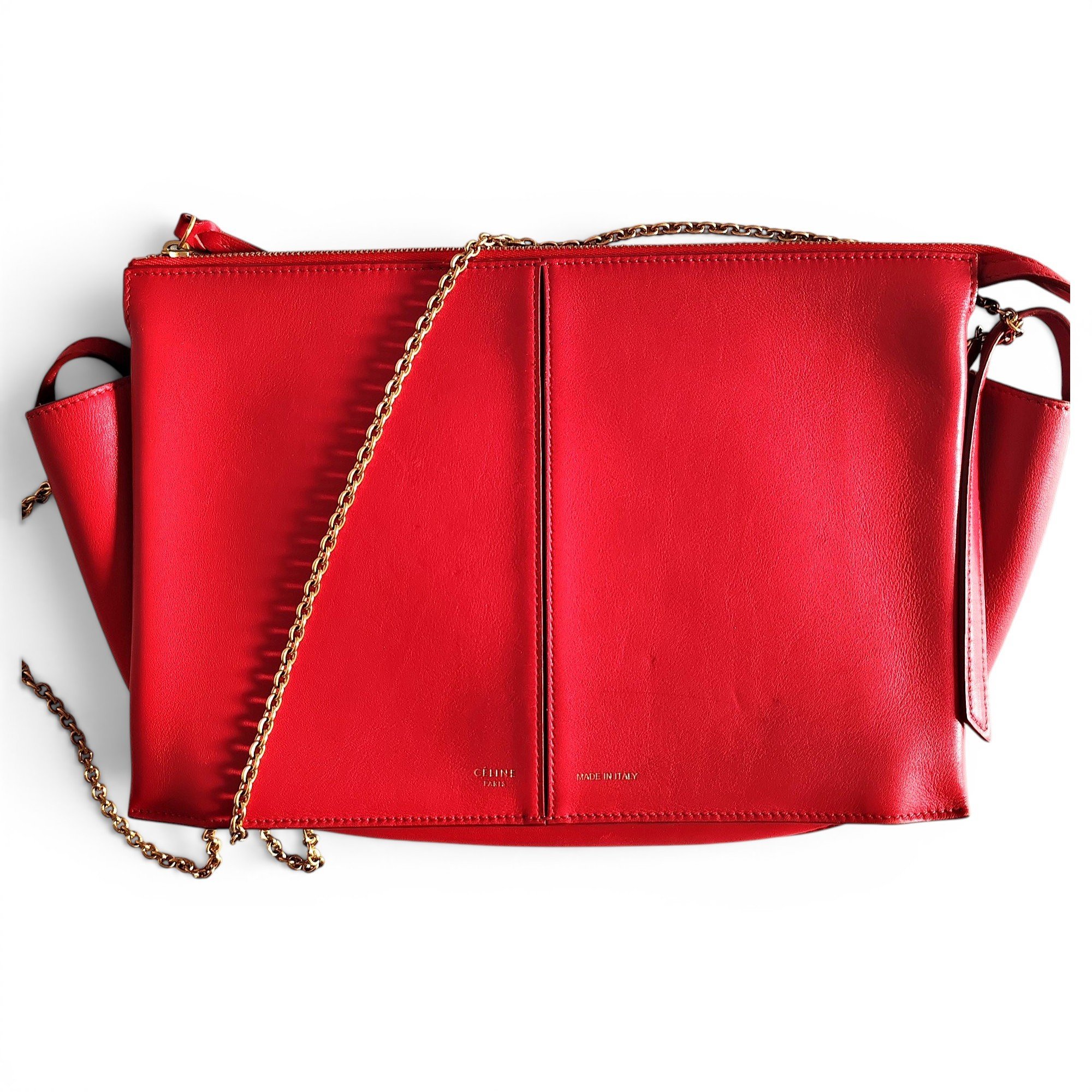 Tri-Fold leather handbag