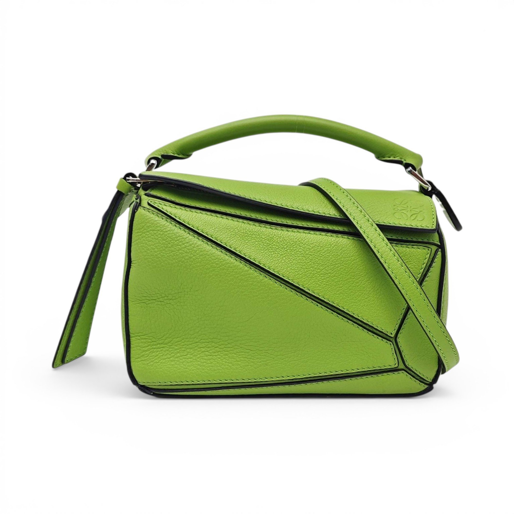 Puzzle leather handbag