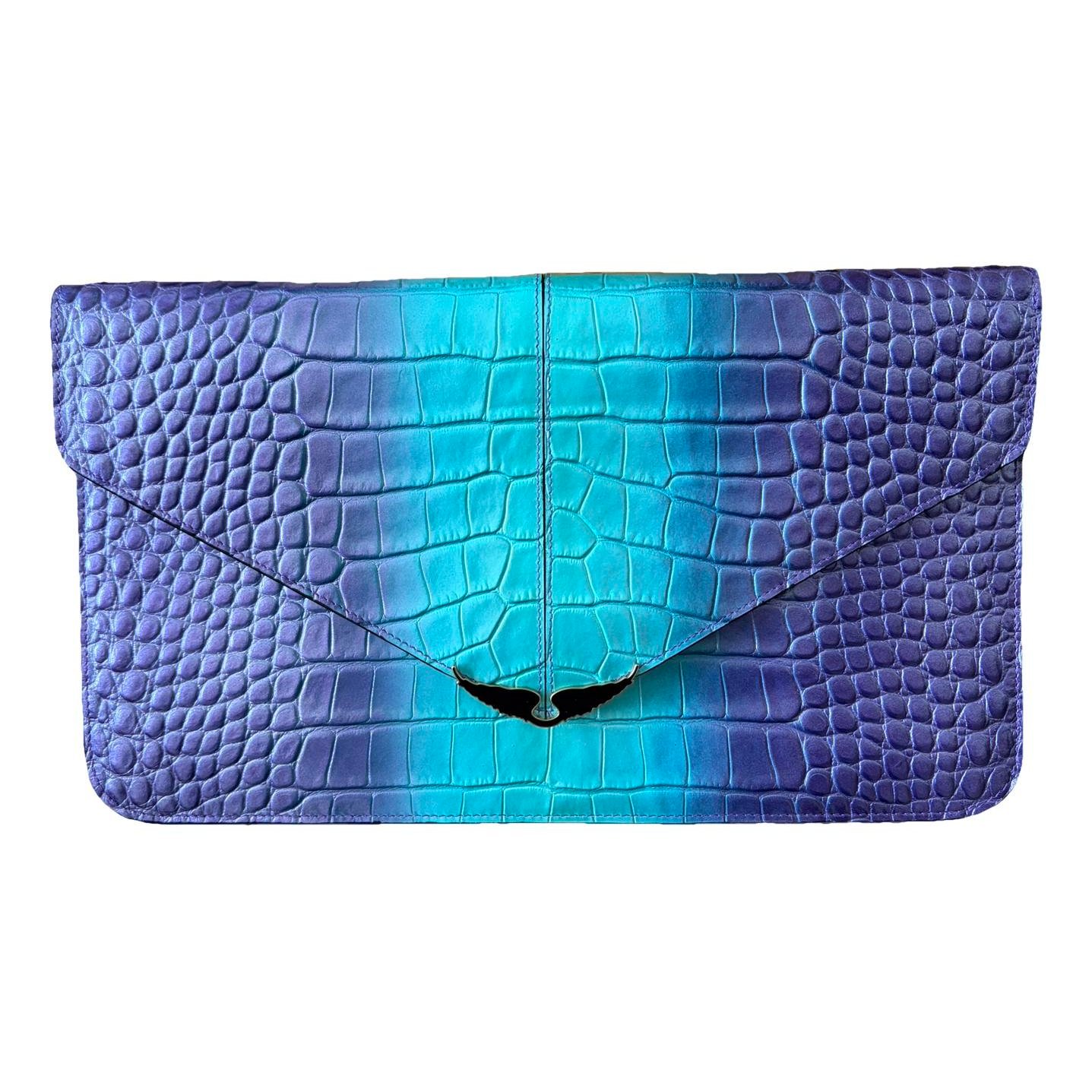 Leather clutch bag
