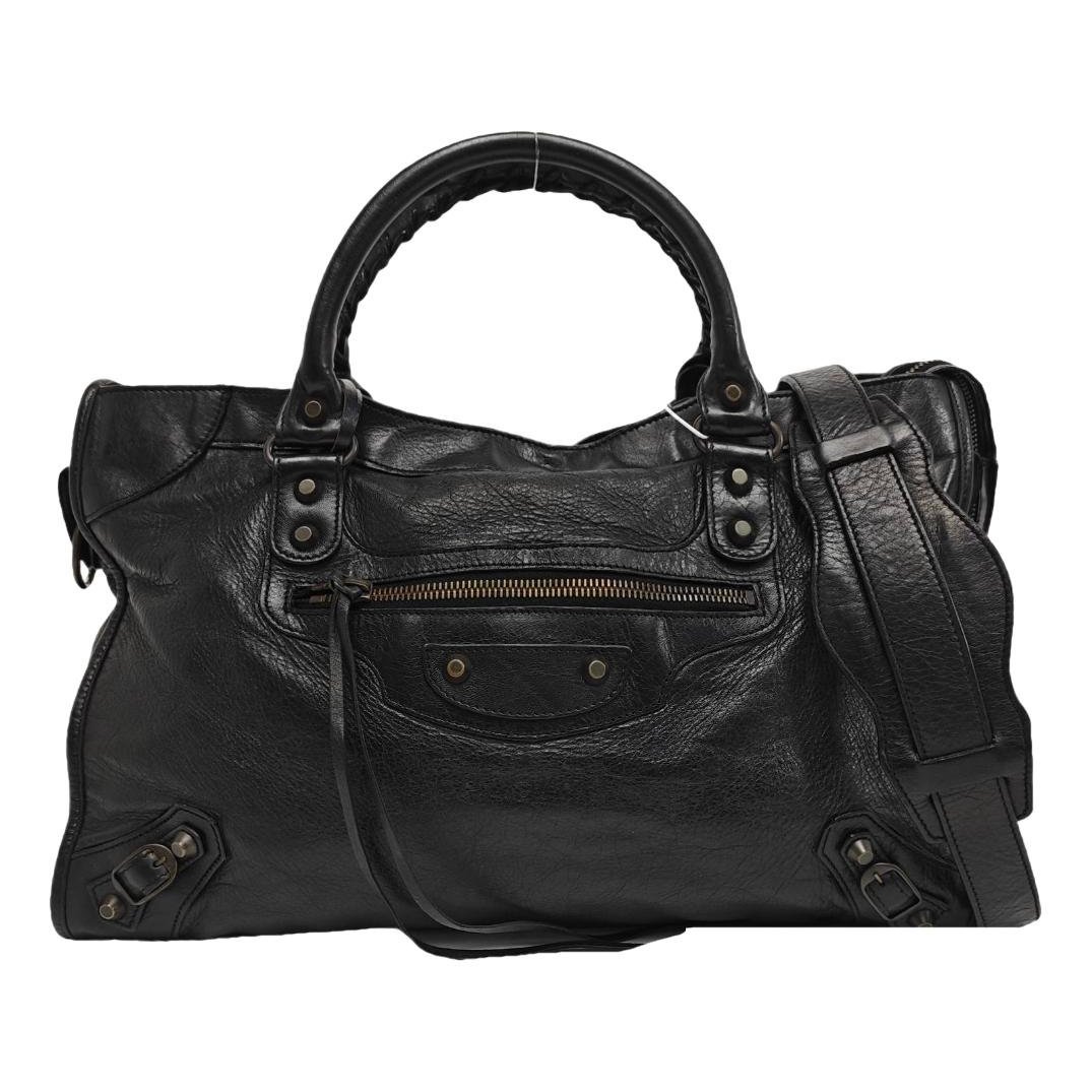 City leather handbag