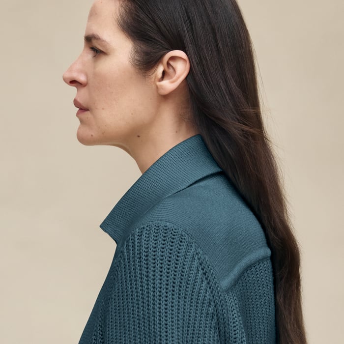 Bleu Canal Long-sleeve Jacket