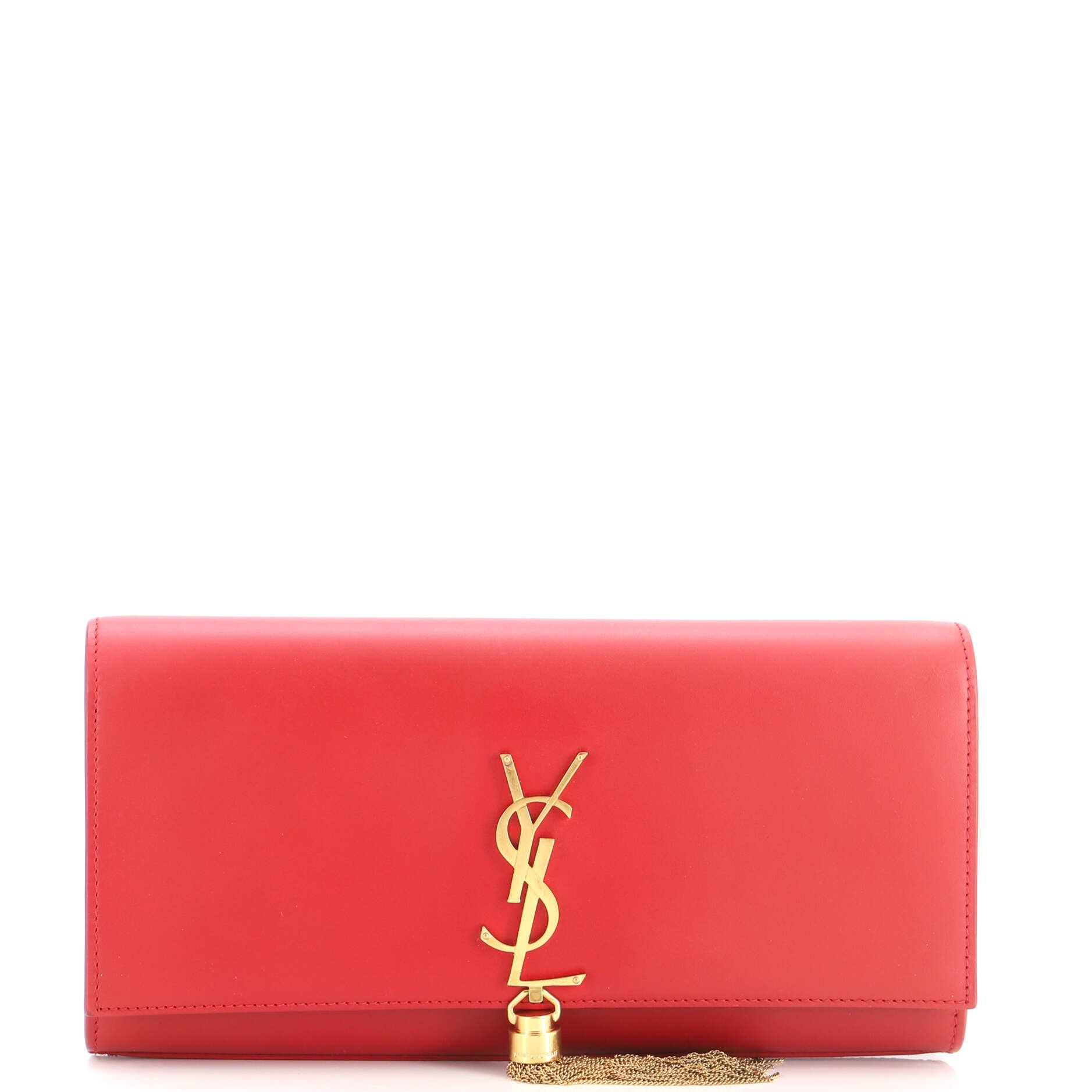 Classic Monogram Tassel Clutch Leather Long