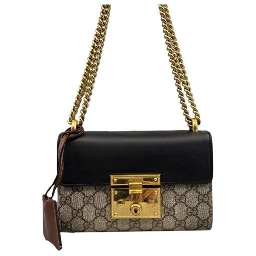 Padlock leather handbag