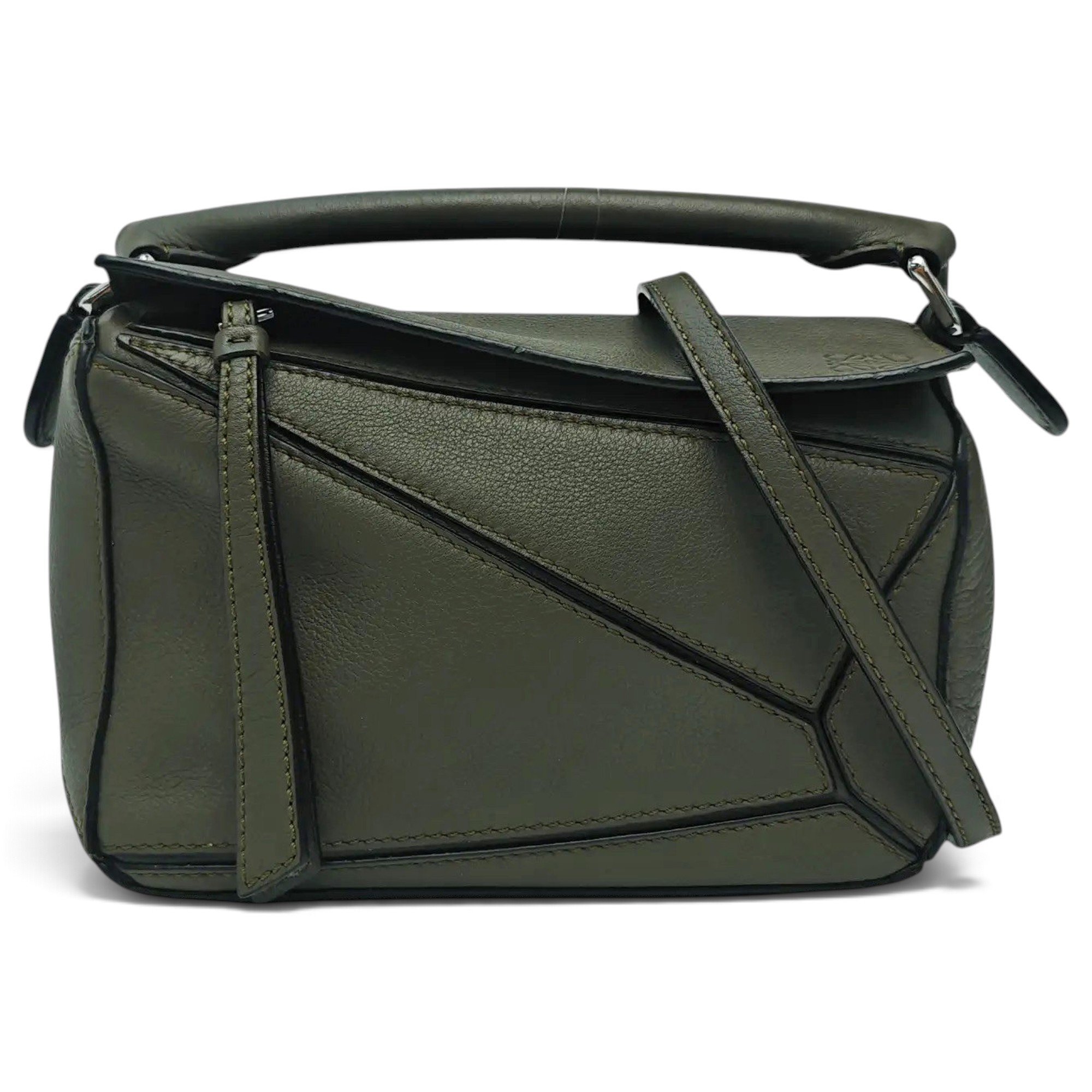 Puzzle leather handbag
