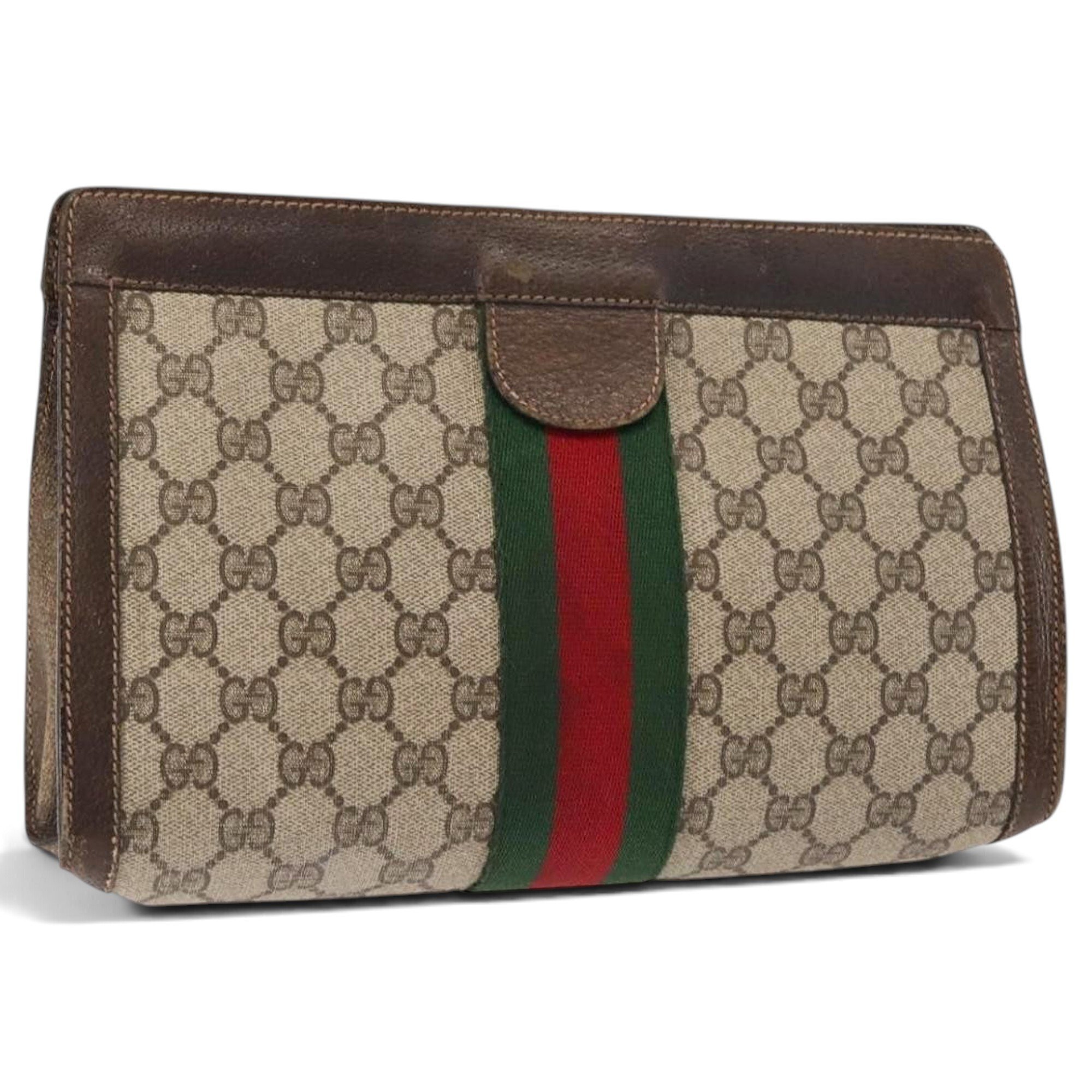 Leather clutch bag