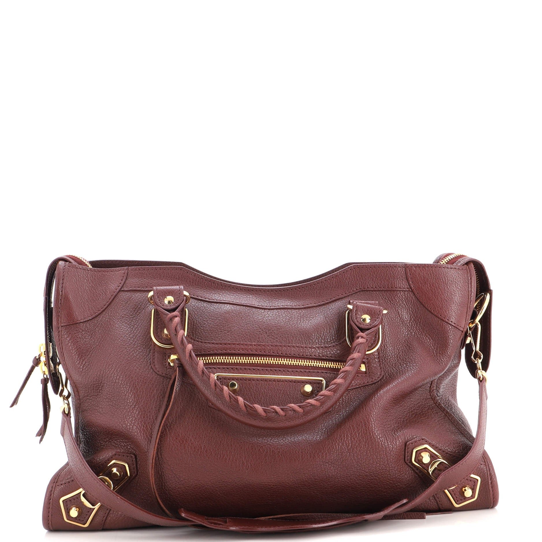 City Classic Metallic Edge Bag Leather Medium