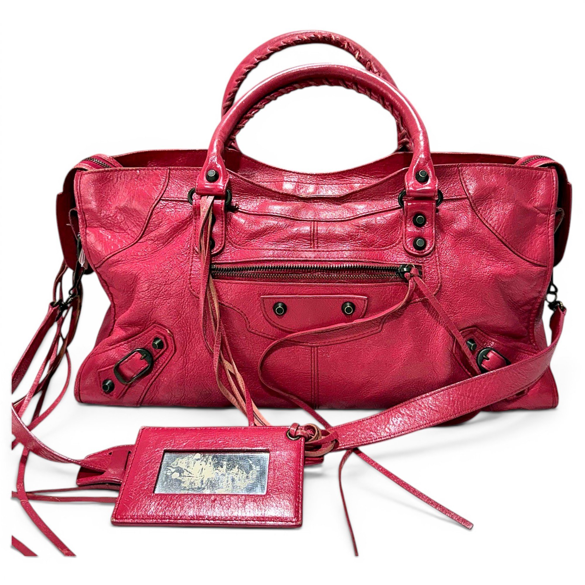 City leather handbag