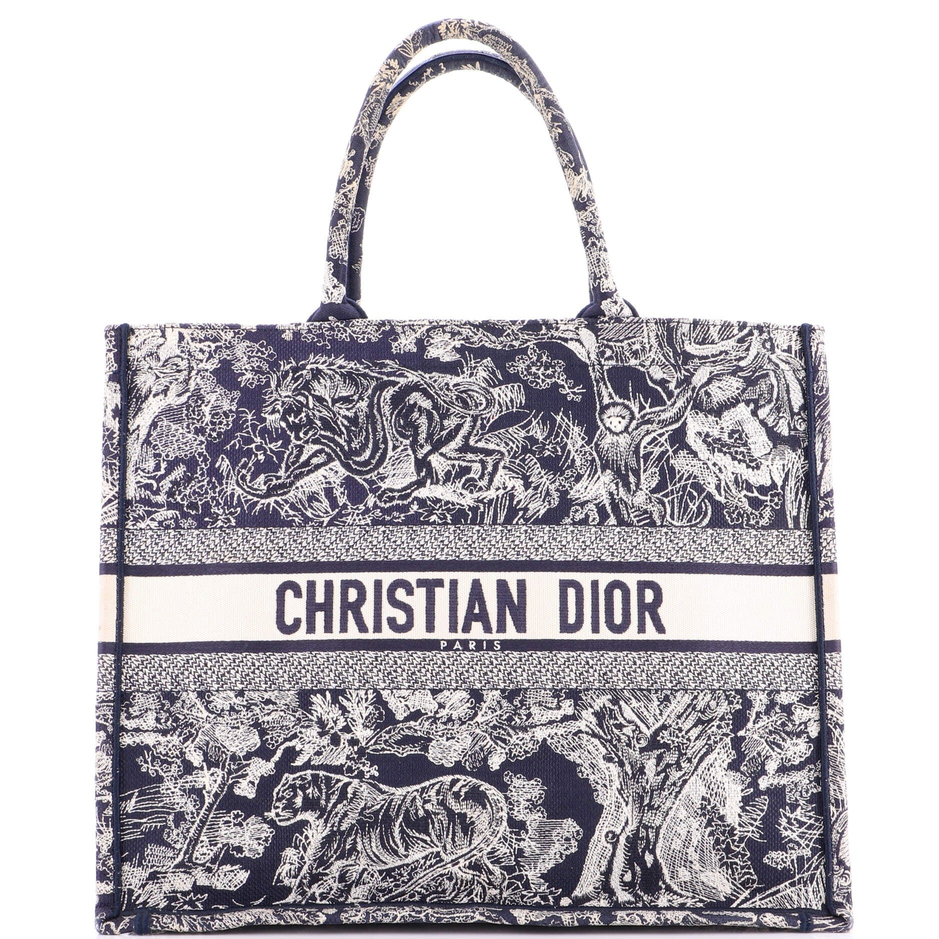Dior Book Tote Embroidered Canvas Large