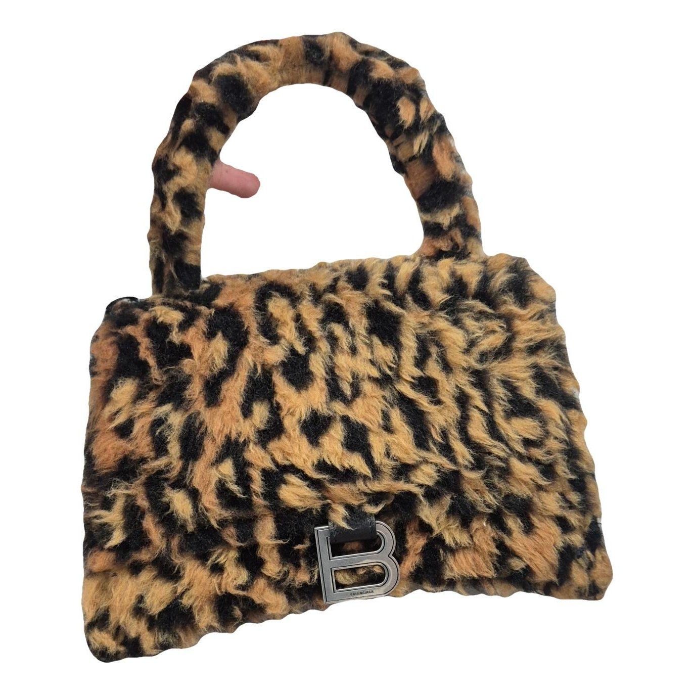 Hourglass faux fur handbag