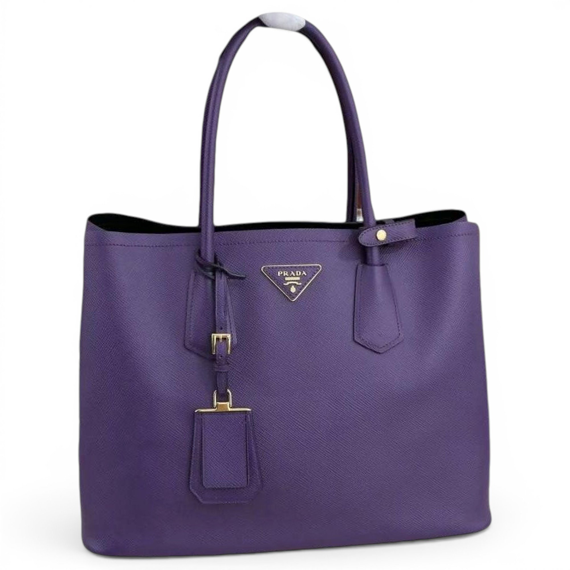 Double leather handbag