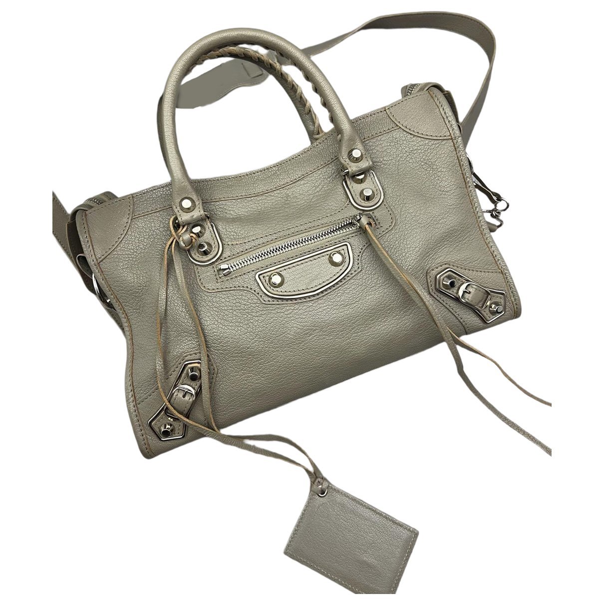 City leather handbag