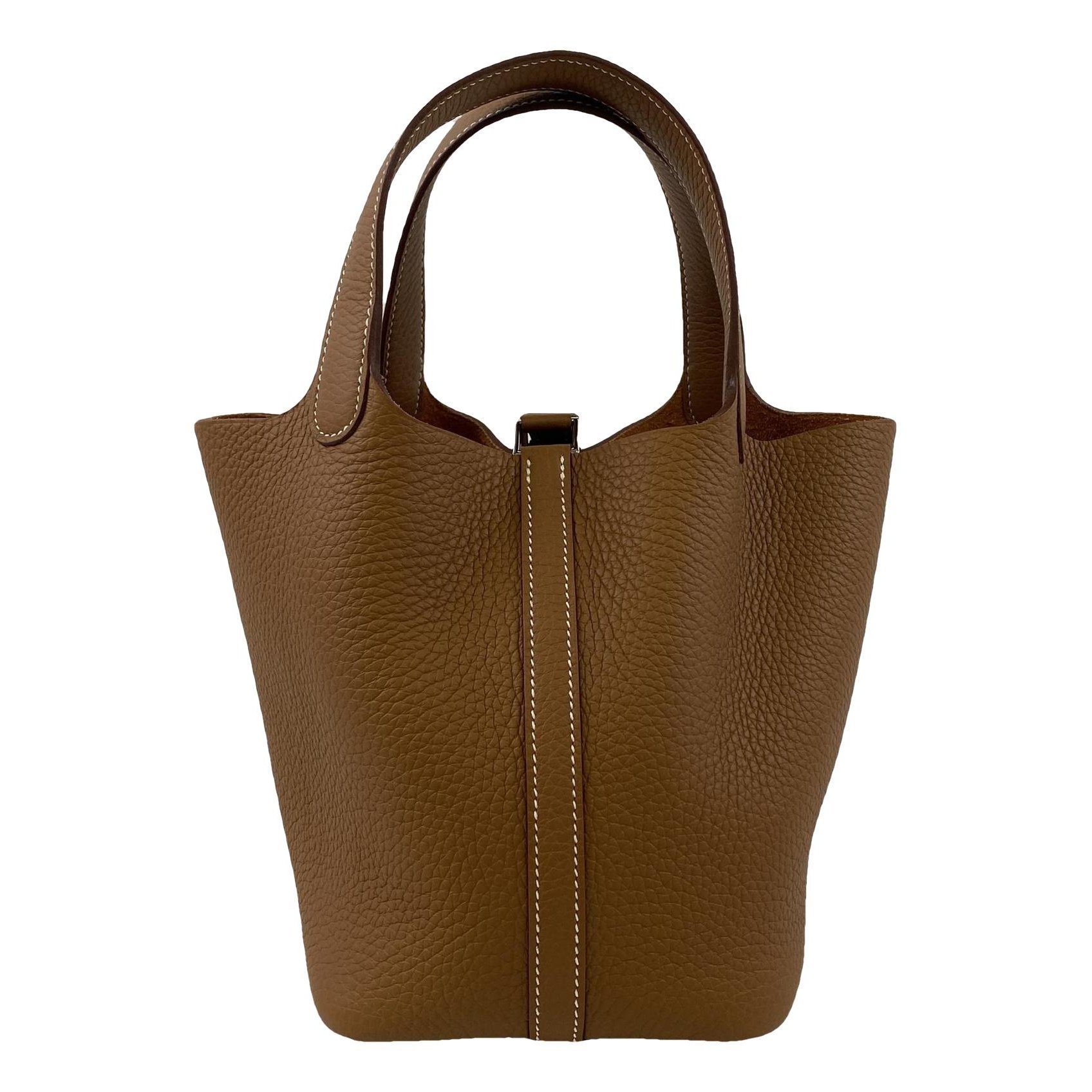 Picotin leather tote