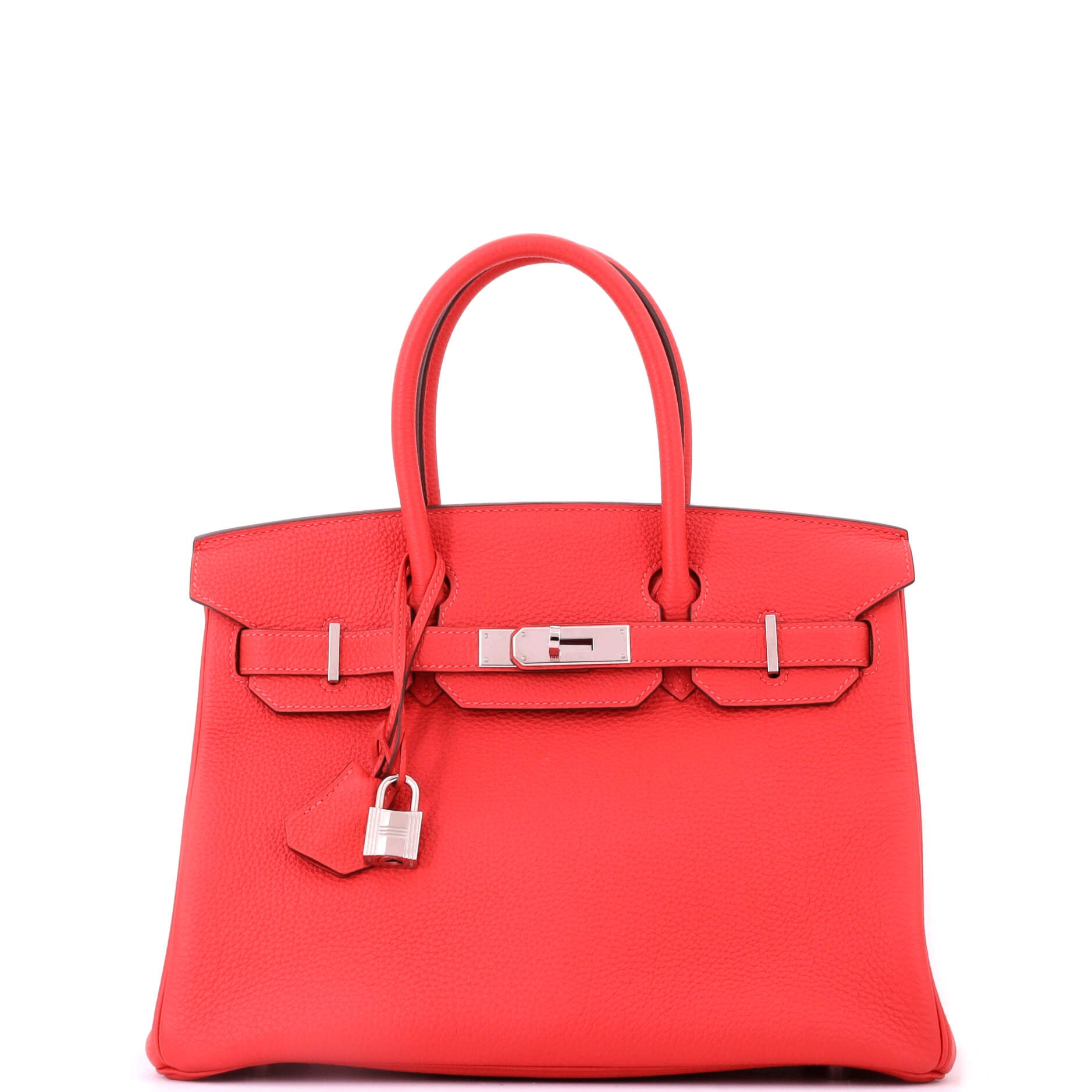 Birkin Handbag Rouge Pivoine Togo with Palladium Hardware 30