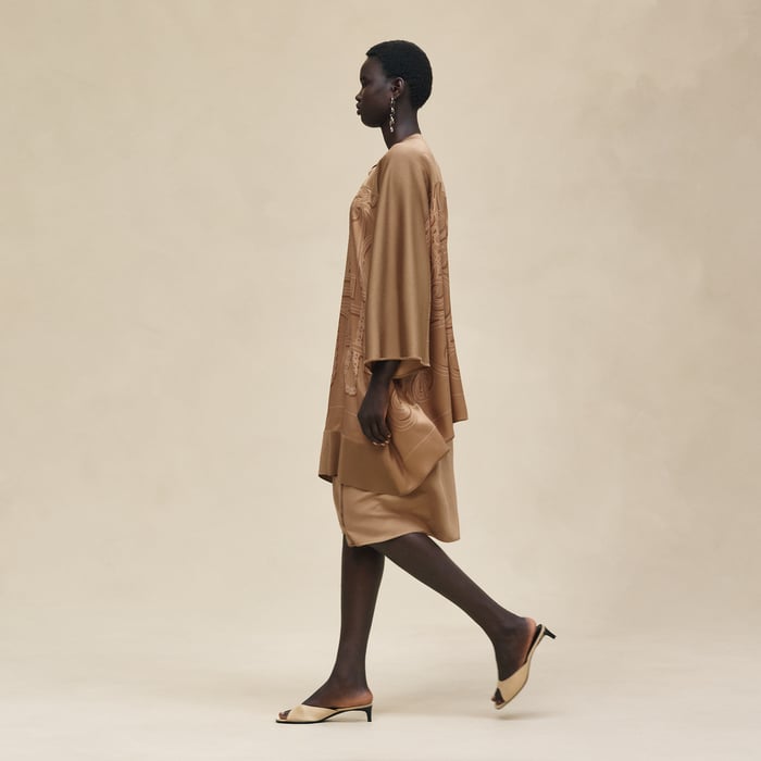 Beige Zénith "l'Enseigne Du Sellier" Caftan Tunic