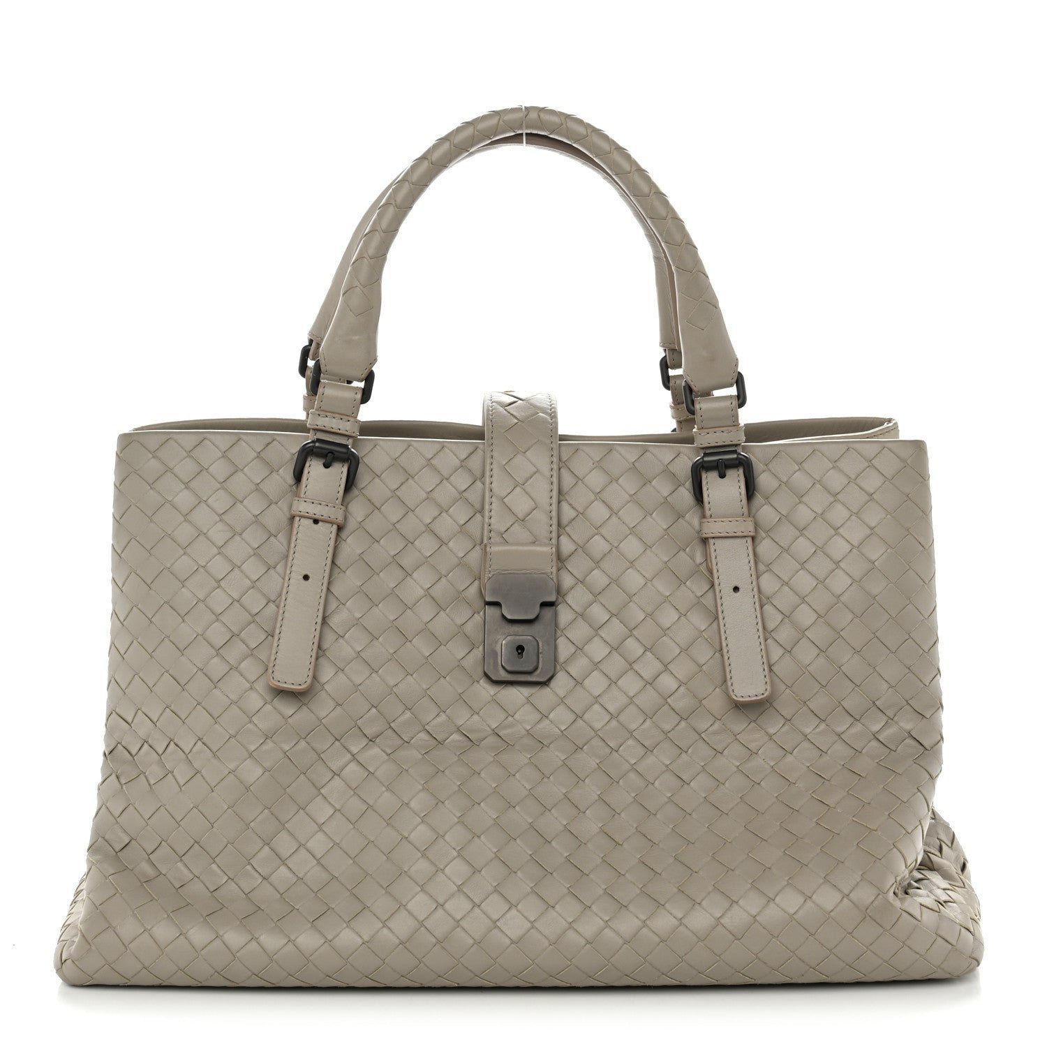 Bottega Veneta Nappa Intrecciato Large Roma Tote Fume