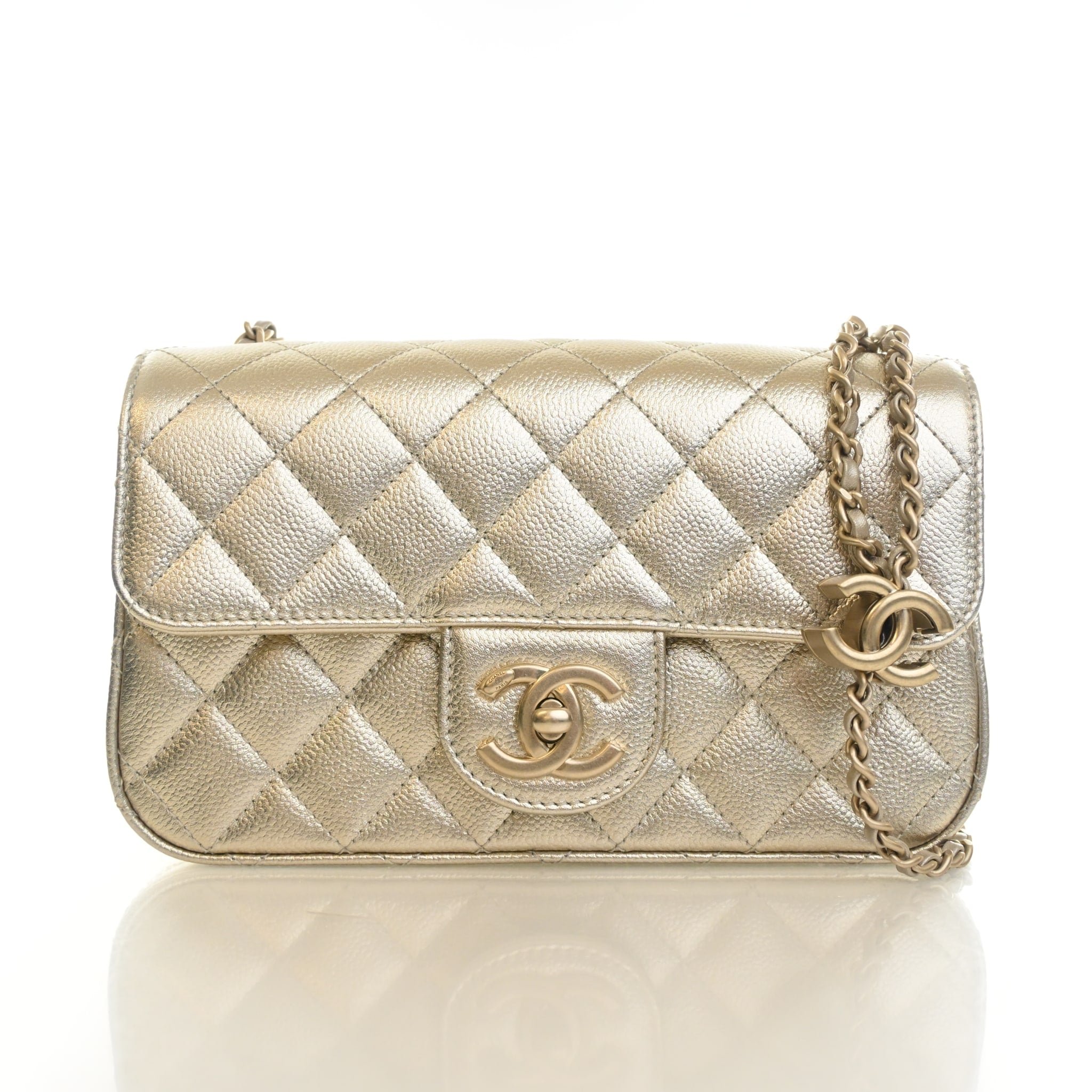 Chanel Mini Caviar Rectangular CC Slide Flap Bag