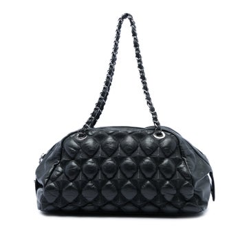 Lambskin Bubble Quilt Bowling Bag