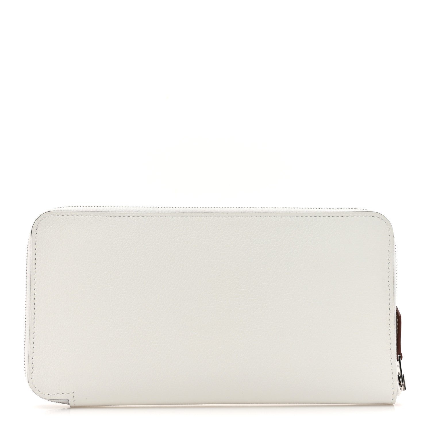 Hermes Evercolor Barenia Silk'In Wallet New White Capucine Bleu Zephyr