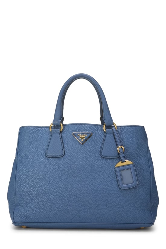 Blue Vitello Daino Convertible Tote Medium